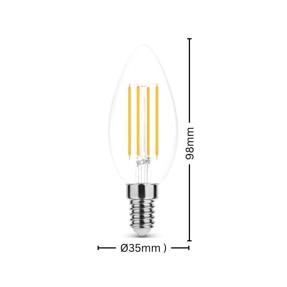 Aigostar LED-Leuchtmittel 4w LED Candle Filament Leuchtmittel klarglas E14 günstig online kaufen