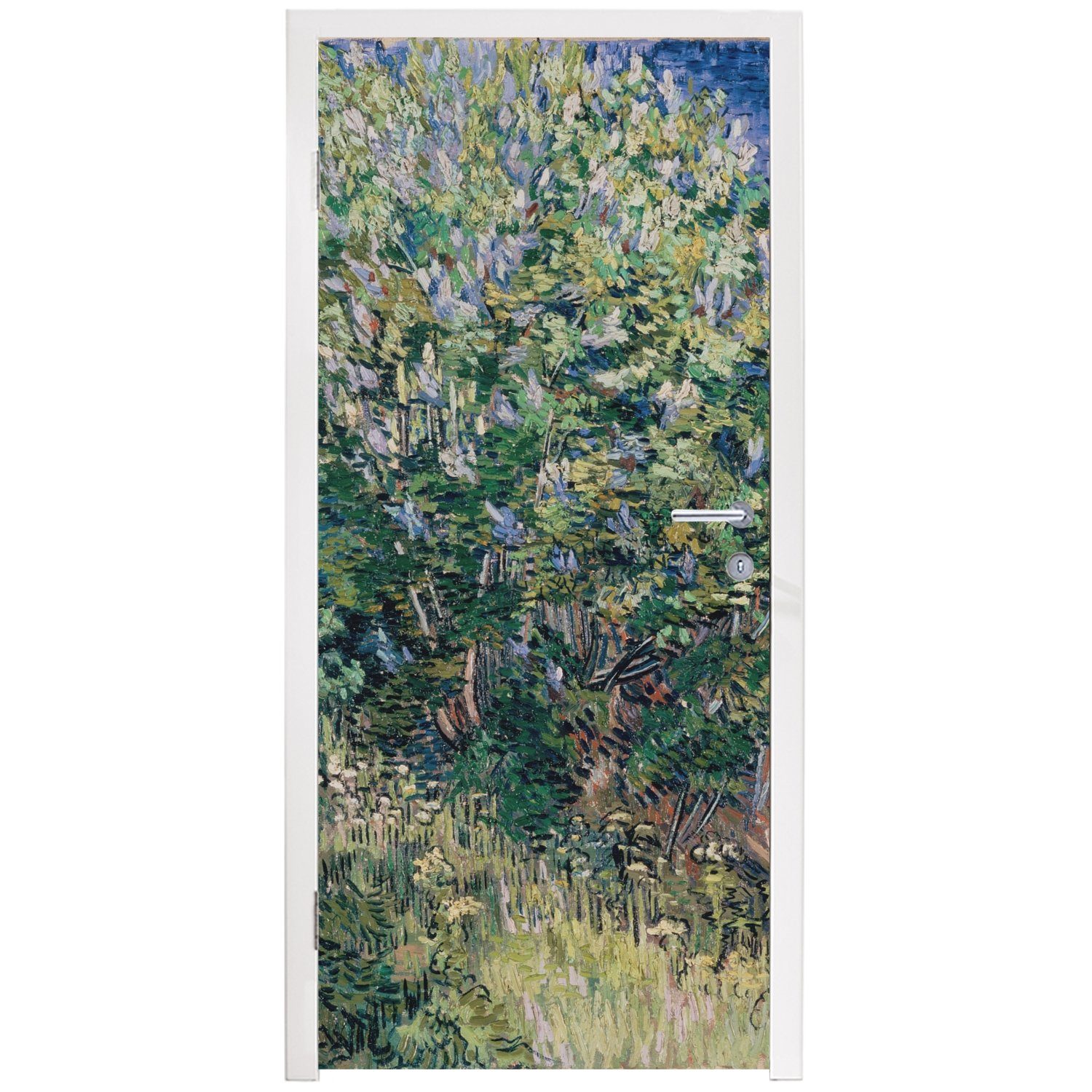 MuchoWow Türtapete Fliederbusch - Vincent für Fototapete bedruckt, Gogh, Türaufkleber, 75x205 Matt, (1 Tür, cm van St)