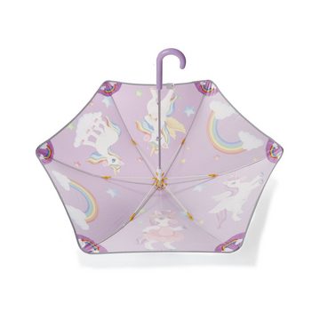 Sonia Originelli Taschenregenschirm Kinder Regenschirm reflektierend Schirm Einhorn lila Unicorn Stern