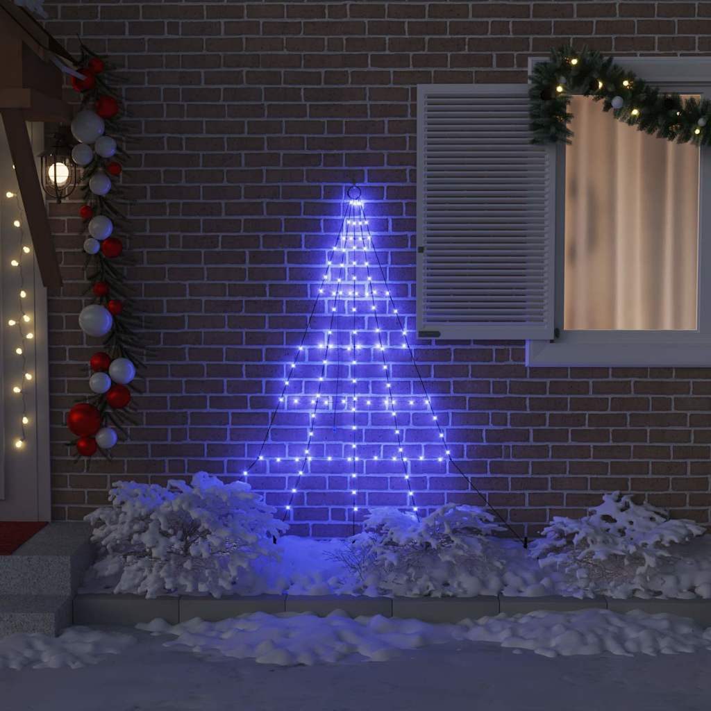 vidaXL LED Baum LED Weihnachtsbaum mit Erdspießen Blau 182 cm Metall