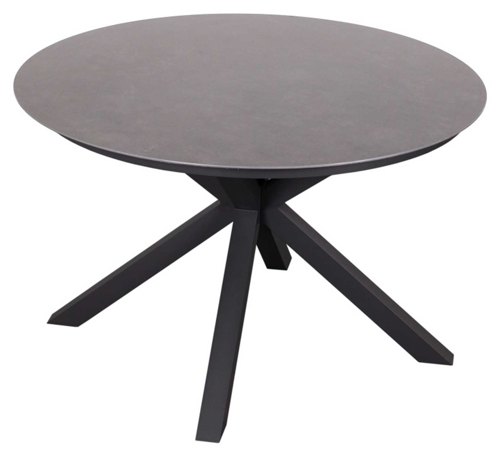 MR.DEKO Gartentisch Almeria 120 cm rund light grey Aluminium