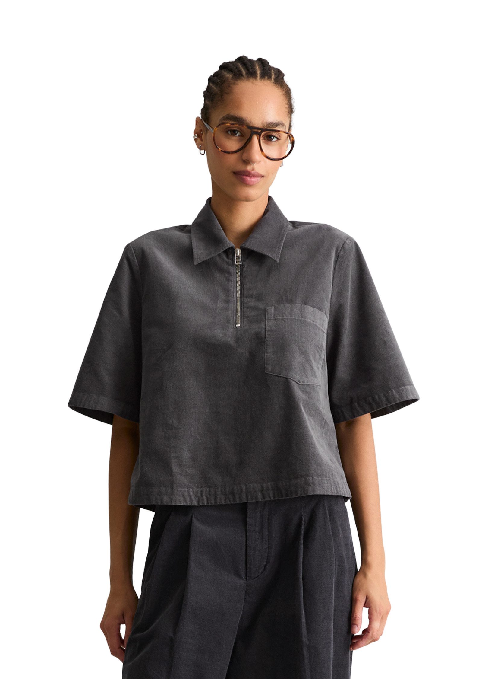 Marc O'Polo DENIM Kurzarmbluse aus Organic Cotton