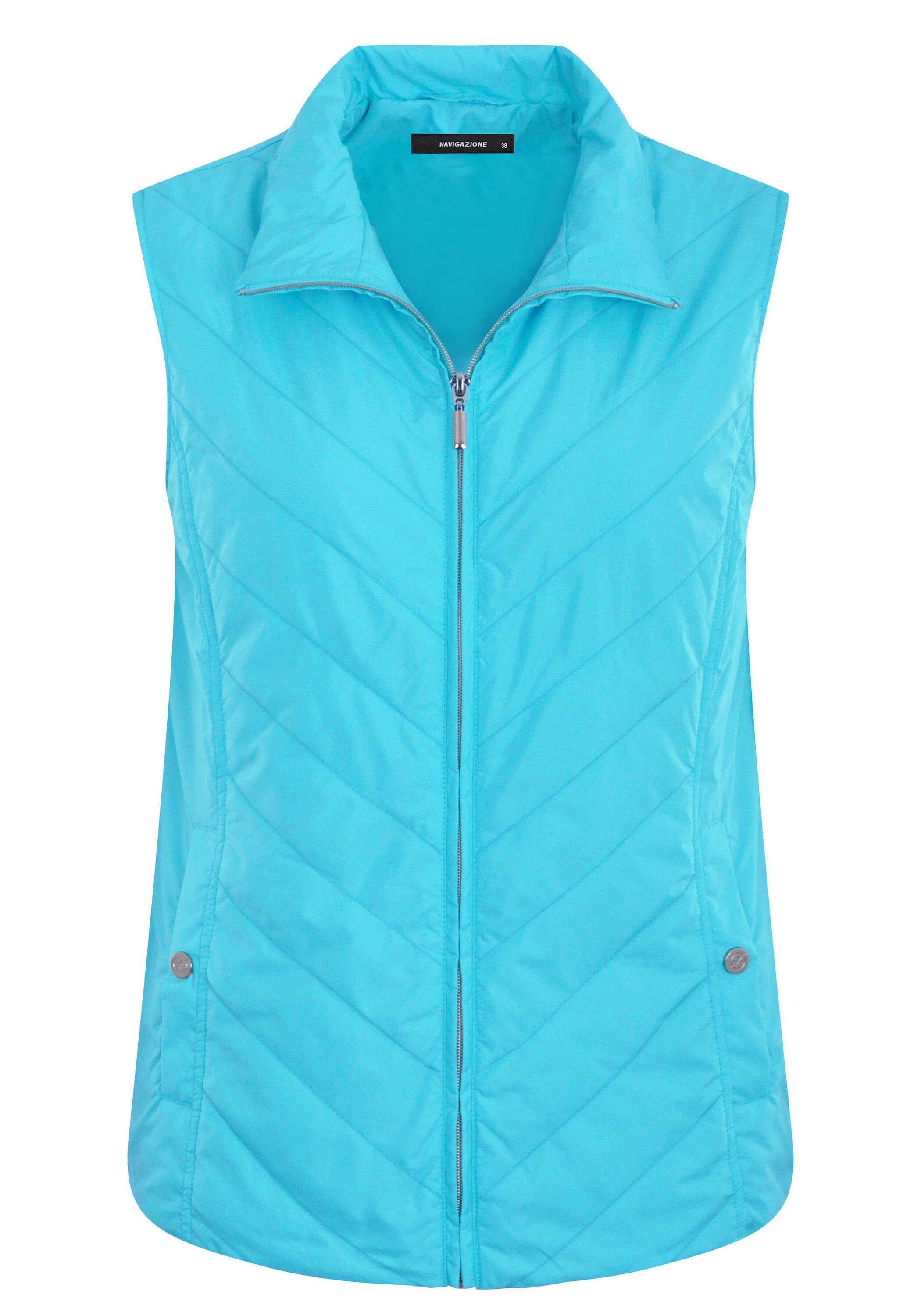 NAVIGAZIONE Steppweste mit glänzendem Reißverschluss günstig online kaufen