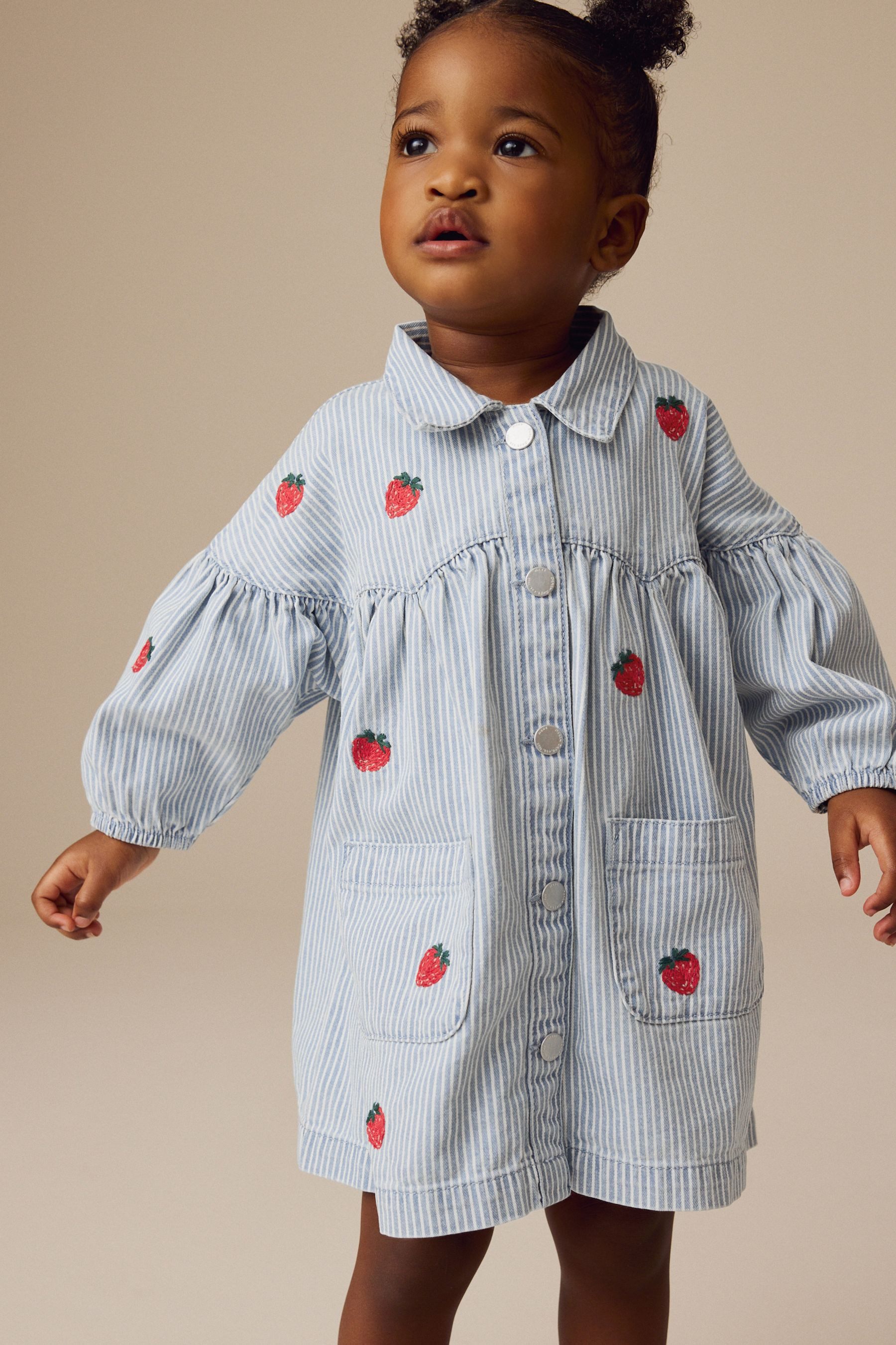 Next Jeanskleid Besticktes Jeansblusenkleid aus 100 % günstig online kaufen