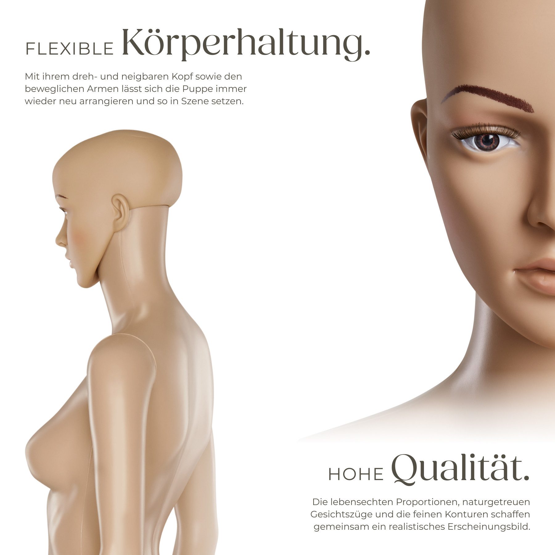 tectake Schneiderpuppe Schaufensterpuppe, aus Kunststoff