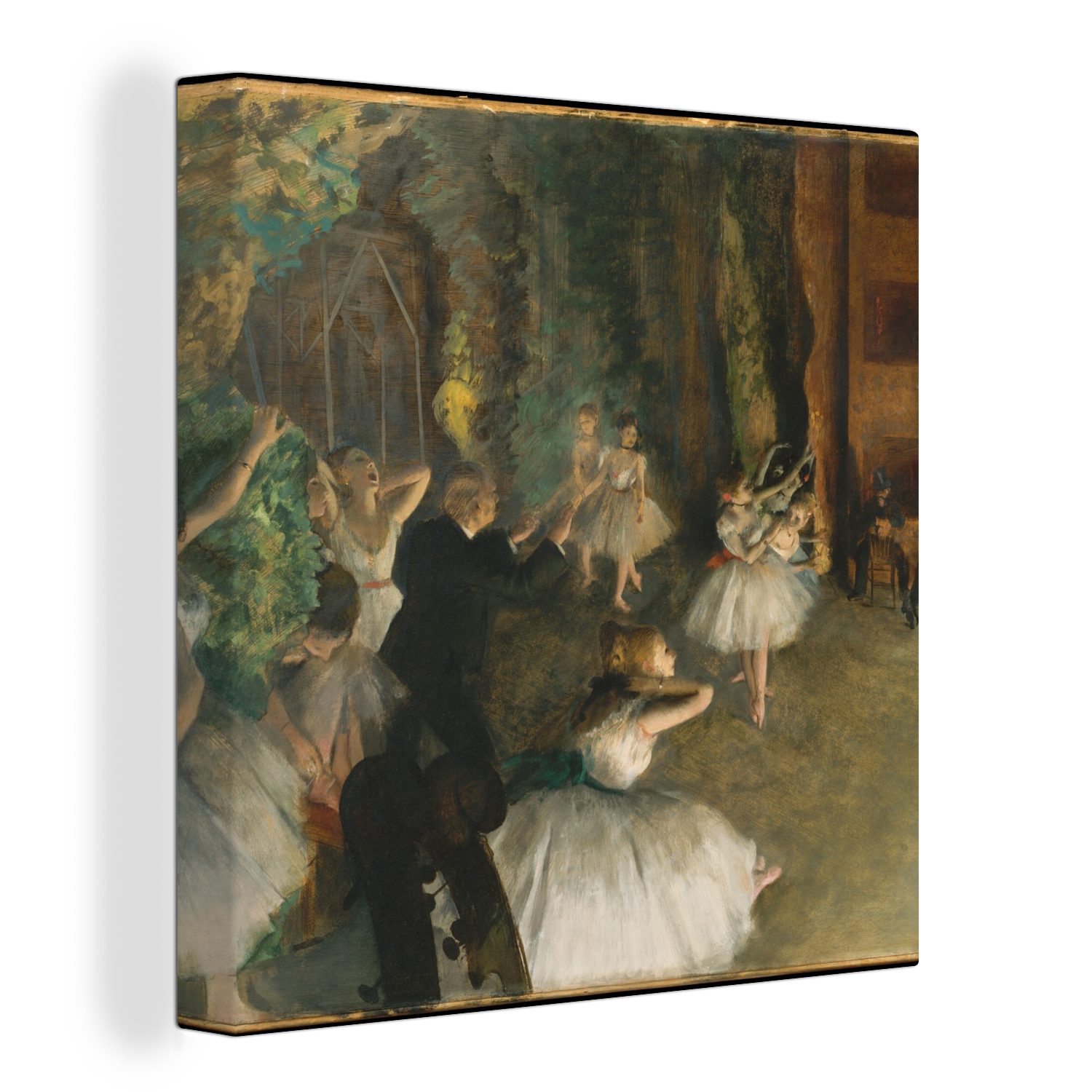 OneMillionCanvasses® Leinwandbild Probe des Balletts auf der Bühne - Gemälde von Edgar Degas, (1 St), Leinwand Bilder für Wohnzimmer Schlafzimmer