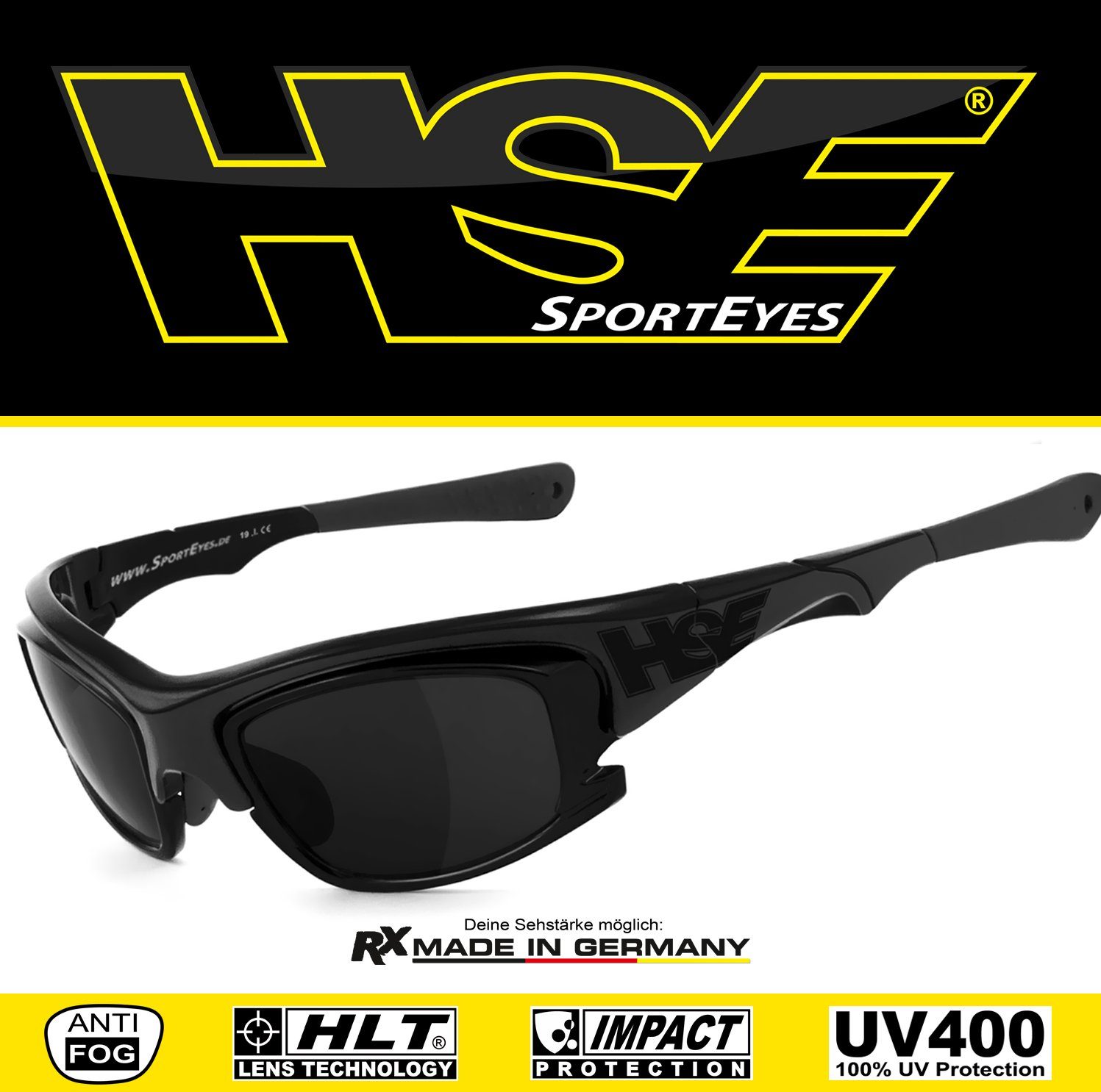 2015, SportEyes Sportbrille HSE - Kunststoff-Sicherheitsglas durch Steinschlagbeständig