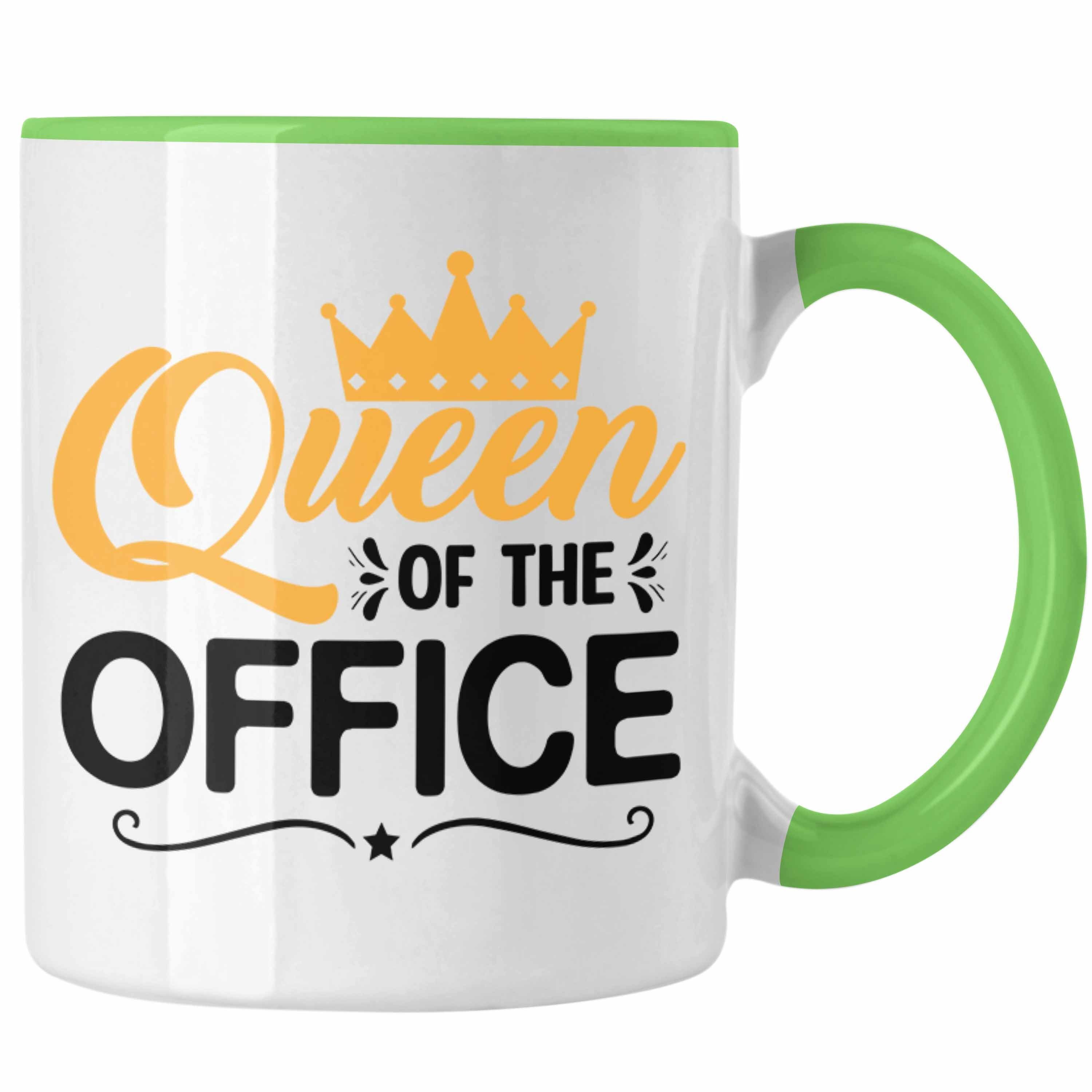 Trendation Tasse Trendation - Queen Of The Office Tasse Geschenk Kollegin Chefin Geschenkidee Grün