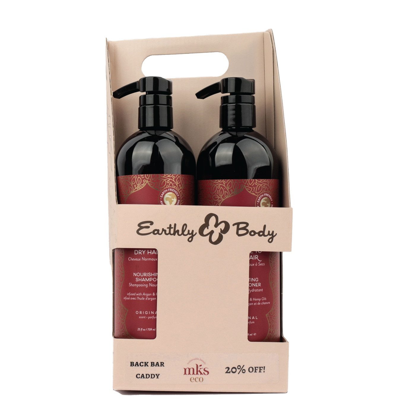 MKS ECO Haarpflege-Set MKS Eco Shampoo & Conditioner Original Scent Back Bar Caddy 2x739ml, Spar-Set