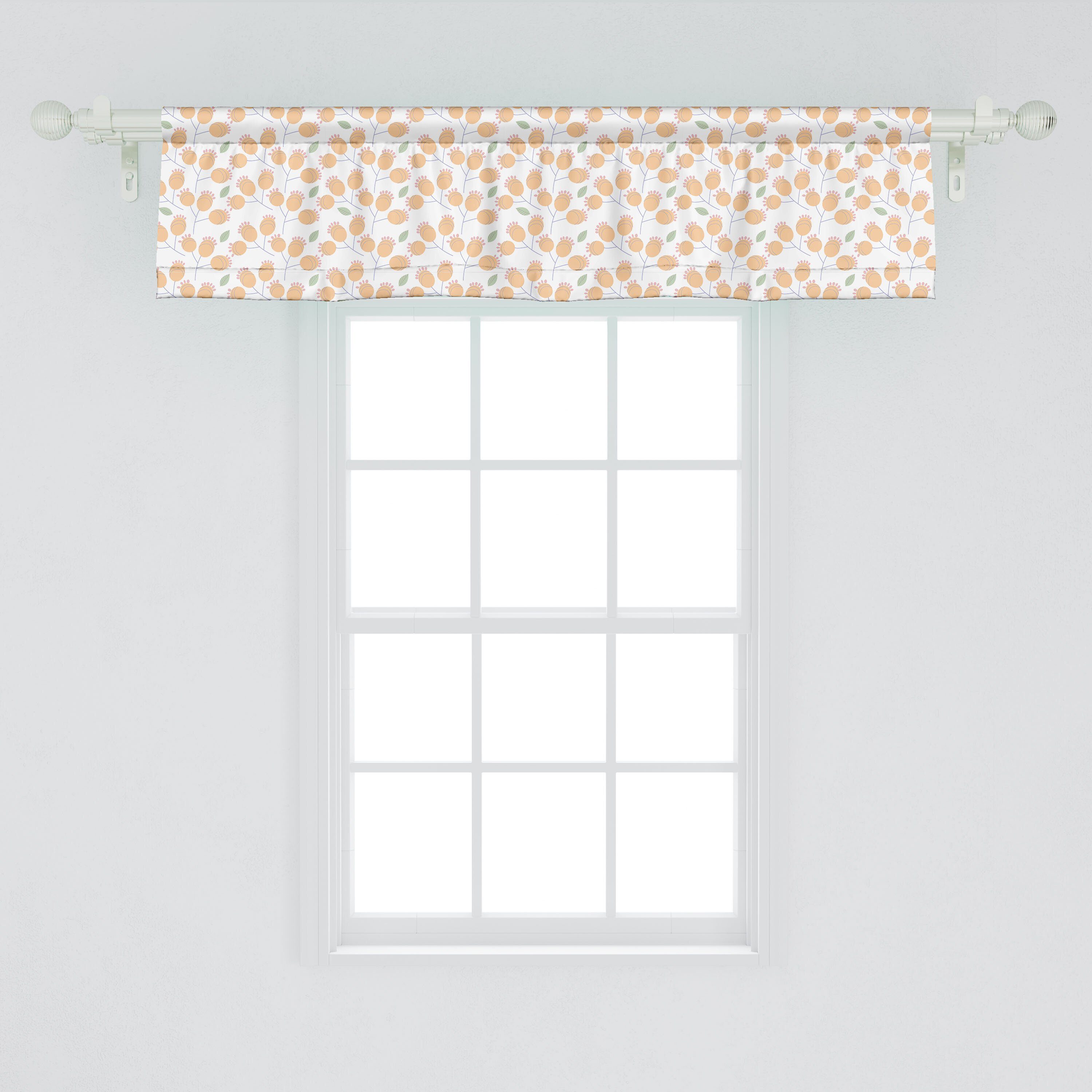 Scheibengardine Vorhang Volant Abakuhaus, Abstrakte Blumen Schlafzimmer Küche mit Microfaser, Kunst für moderne Motive Dekor Stangentasche