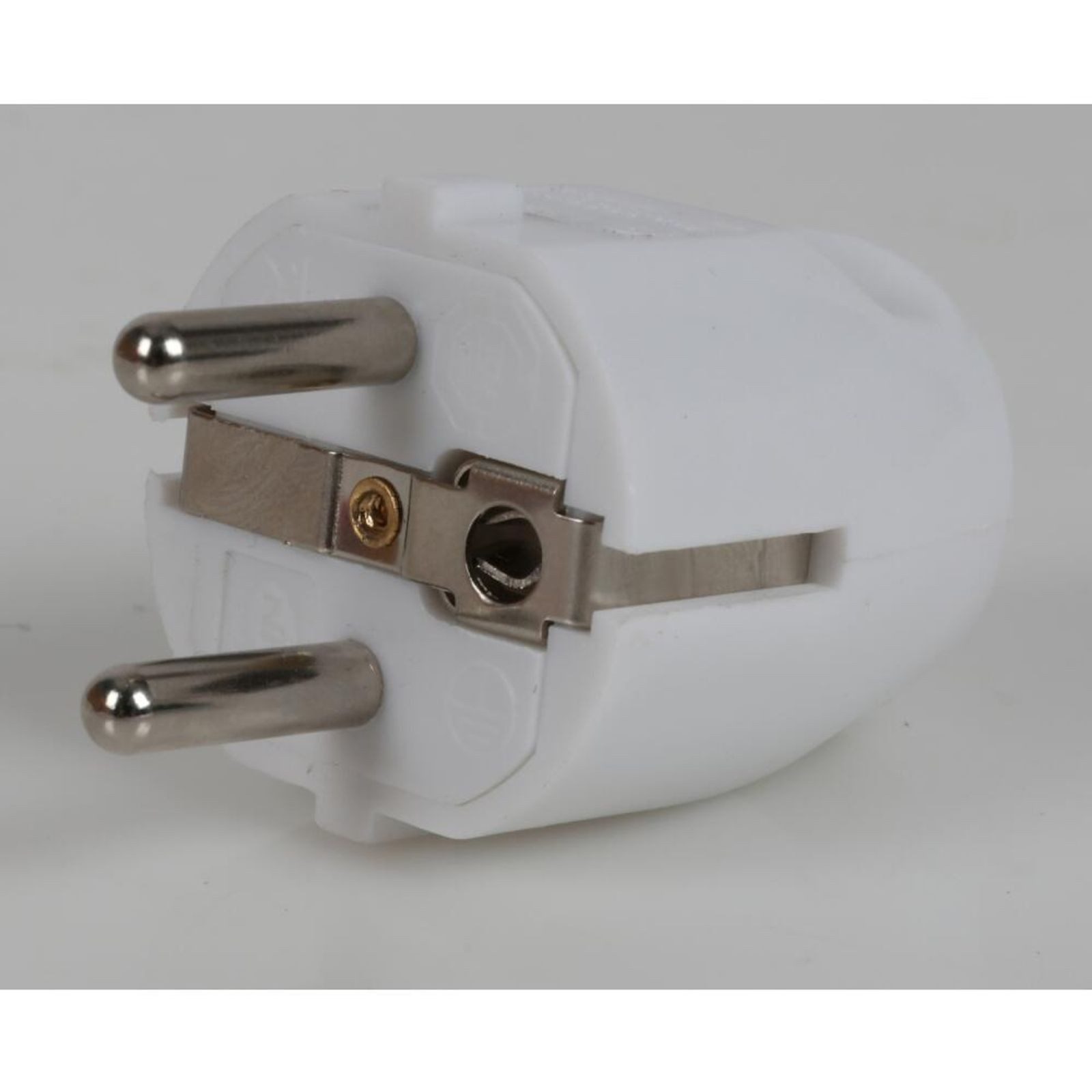 BURI Schuko-Stecker HEITECH Schutzkontakt Stecker Weiß IP20 Innen Schukokupplung