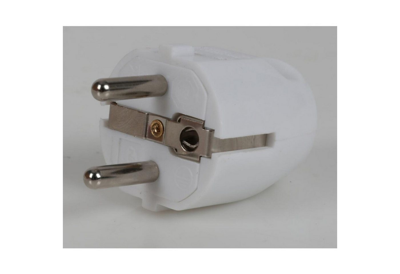 BURI Schuko-Stecker HEITECH Schutzkontakt Stecker Weiß IP20 Innen Schukokupplung