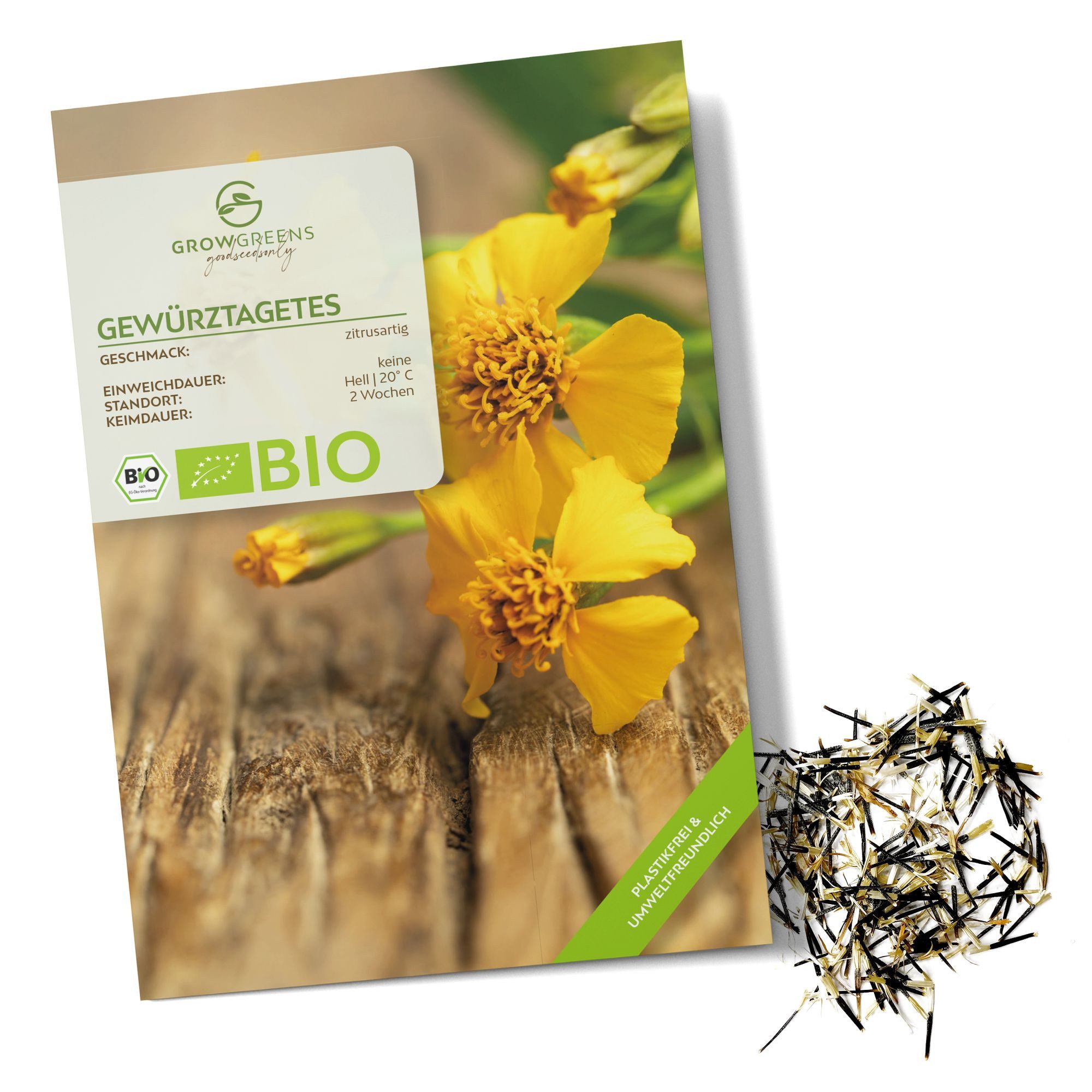 Kräutersamen BIO Gewürztagetes Samen - Tagetes Saatgut aus bio. Anbau (100 Korn)