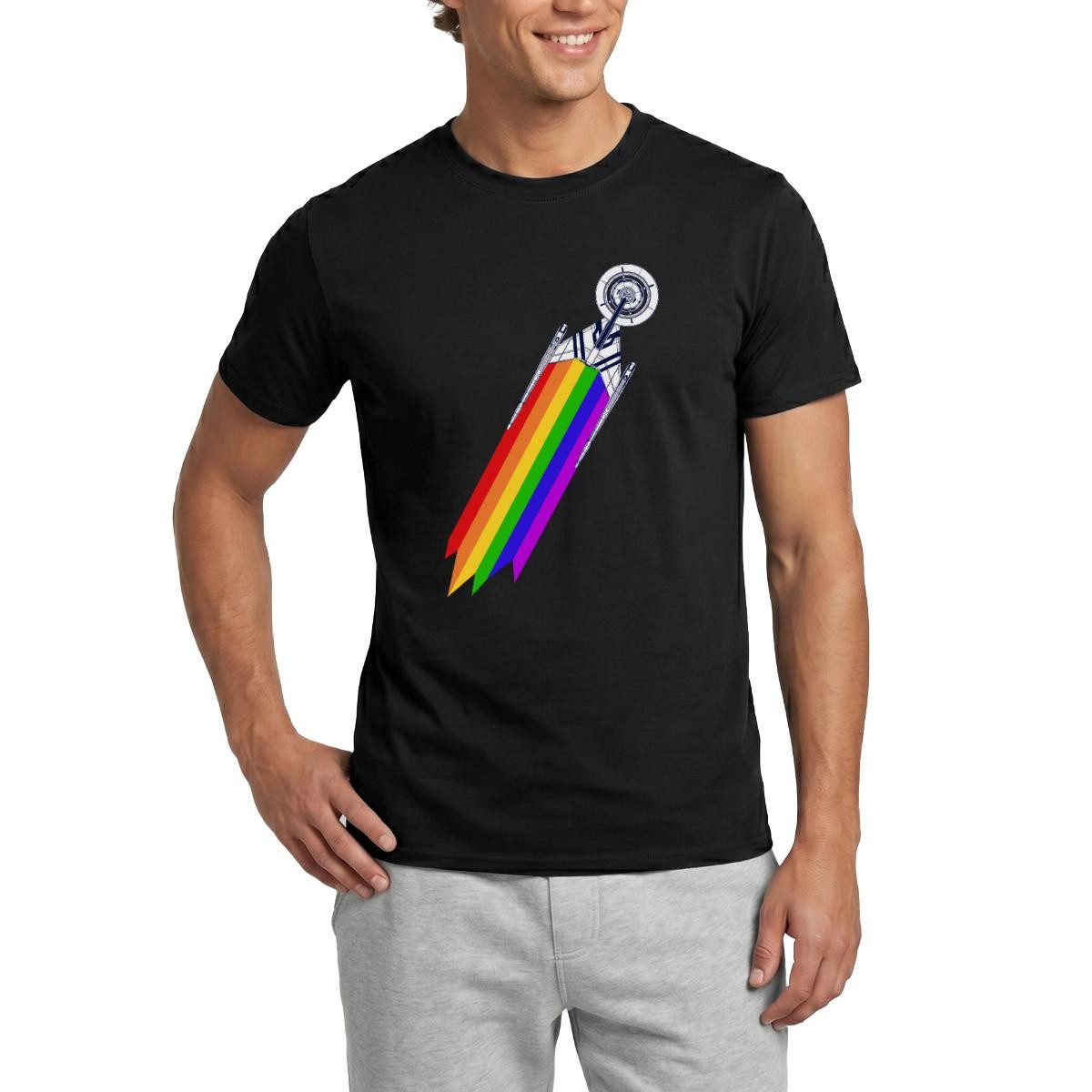 Spreadshirt T-Shirt Star Trek Discovery Gay Pride Flug Männer T-Shirt (1-tlg)