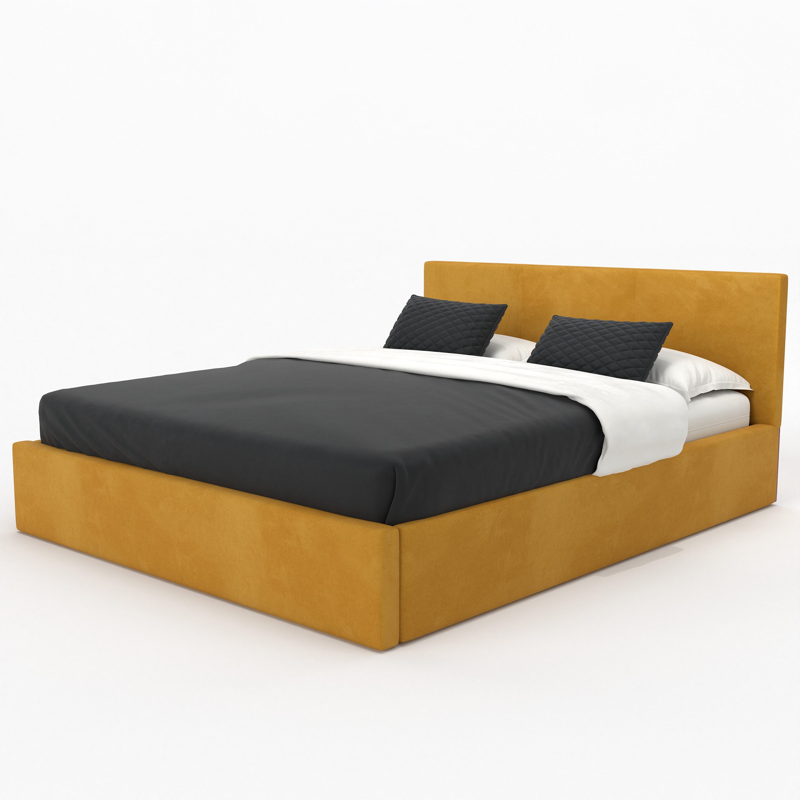 Muralo Polsterbett Doppelbett mit Kopfteil, Lattenrost und Bettkasten. (1, 1-tlg., 160x200 cm), Bettgestell ohne Matratze, Ins Schlafzimmer