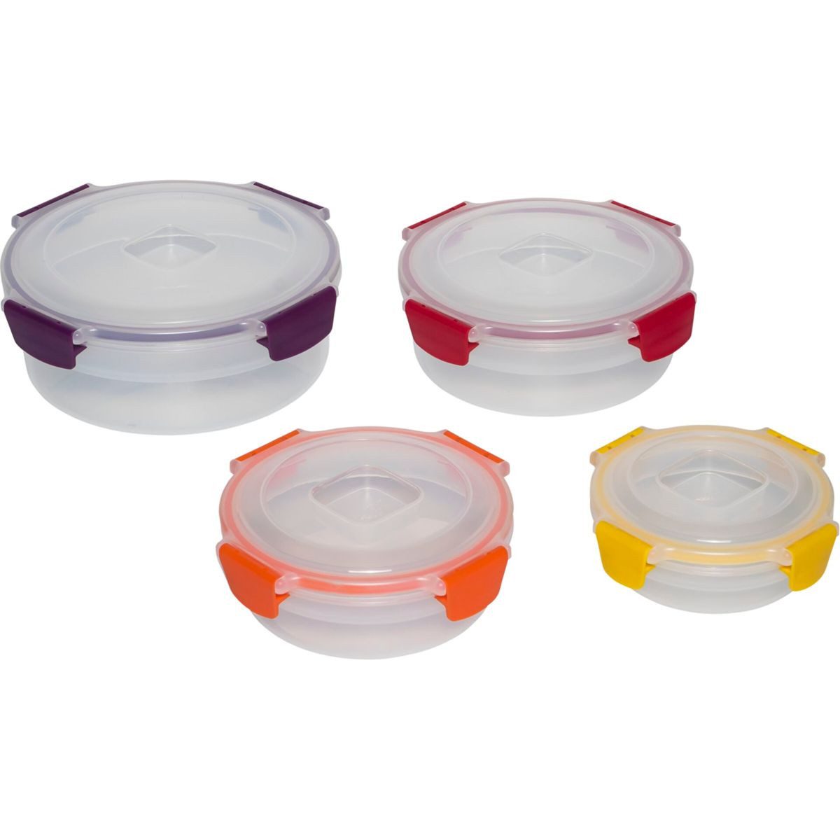 Joseph Joseph Vorratsdose Nest Lock 4-tlg. Frischhaltedosen-Set Rund Mehrfa, Kunststoff