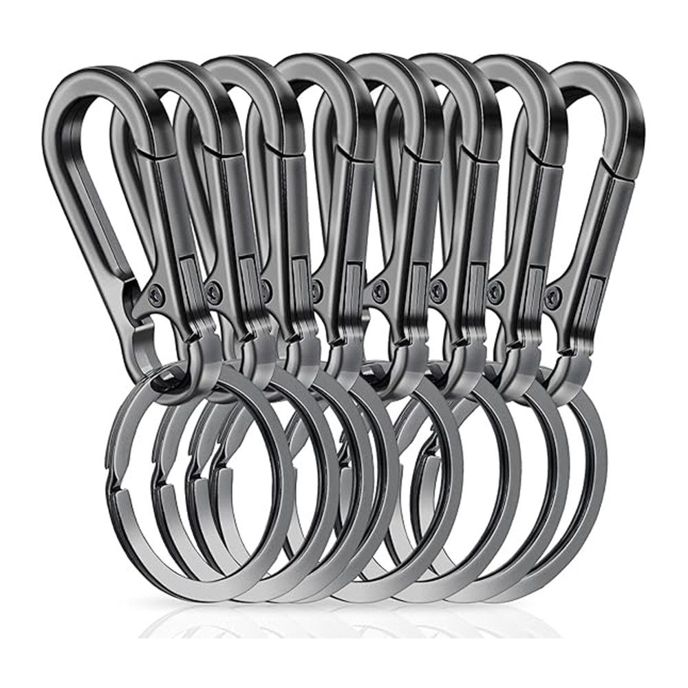 TUWENA Karabiner 8 Stück Karabiner Schlüsselanhänger, Zinklegierung Schlüsselringe, (8 St), Kleiner Karabiner für Autoschlüssel, Rucksack, Camping, Reisen