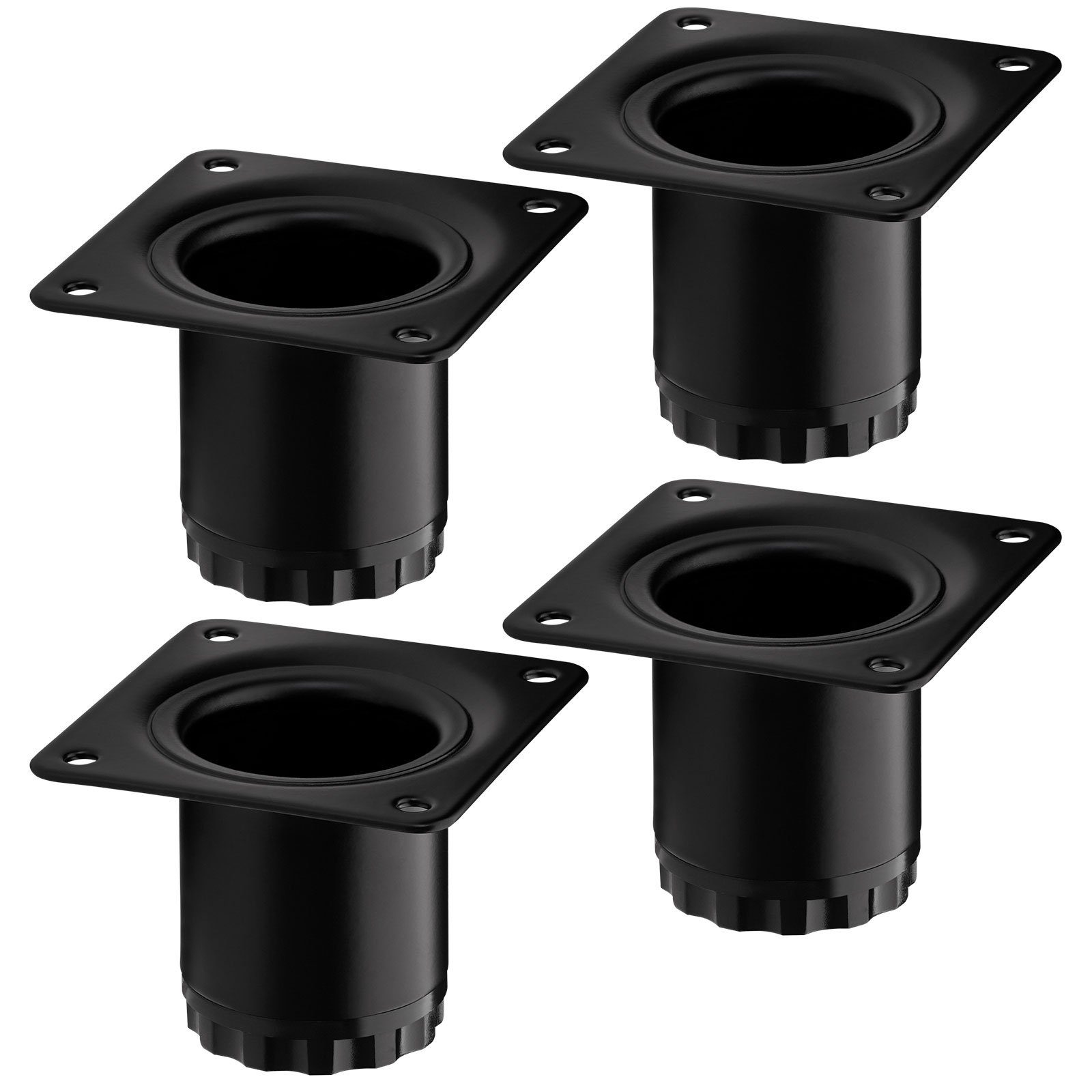SO-TECH® Möbelfuß 4er Set BRAVO, aus Stahl, höhenverstellbar, bis 200 kg, schwarz matt, Höhe 50 mm, Durchmesser 40 mm