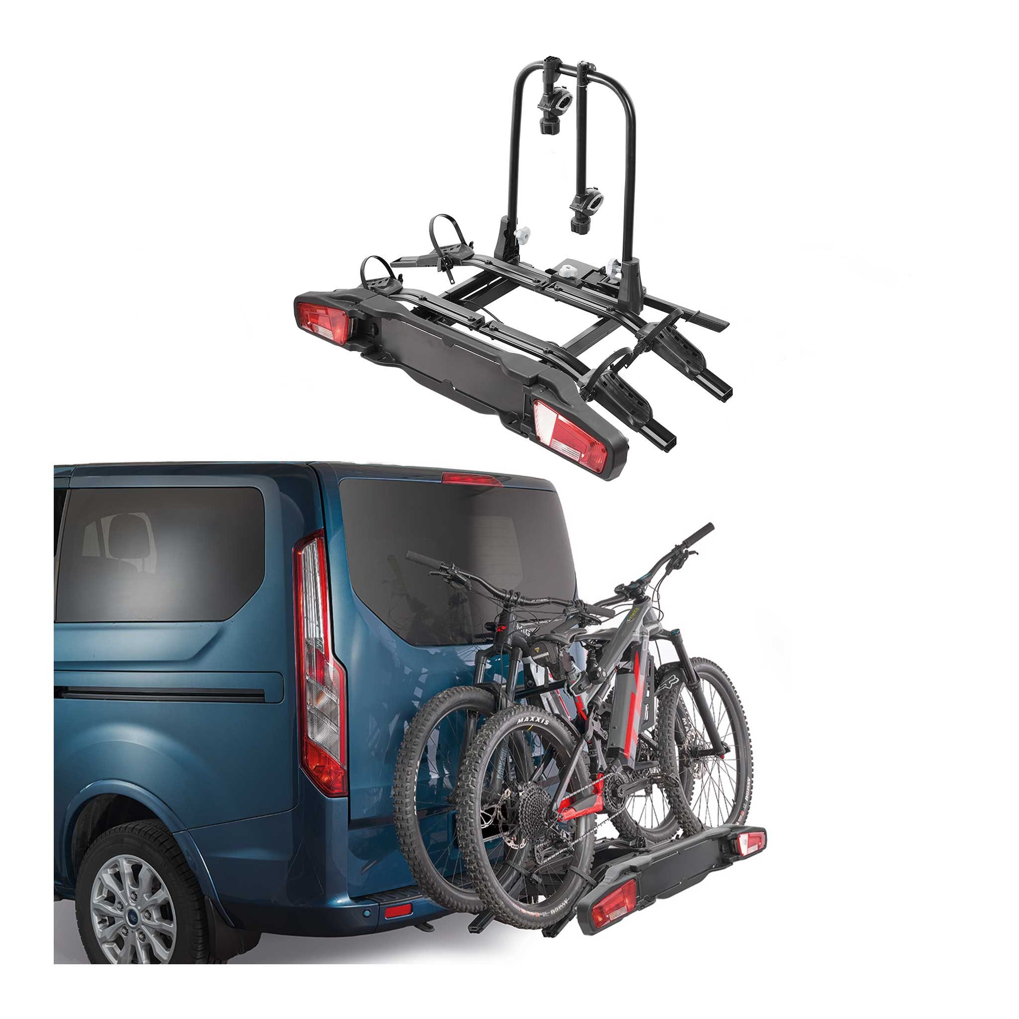 OMAC Fahrrad-Deichselträger Fahrradträger Anhängerkupplung Universell 2 E-Bikes Doppelschloss