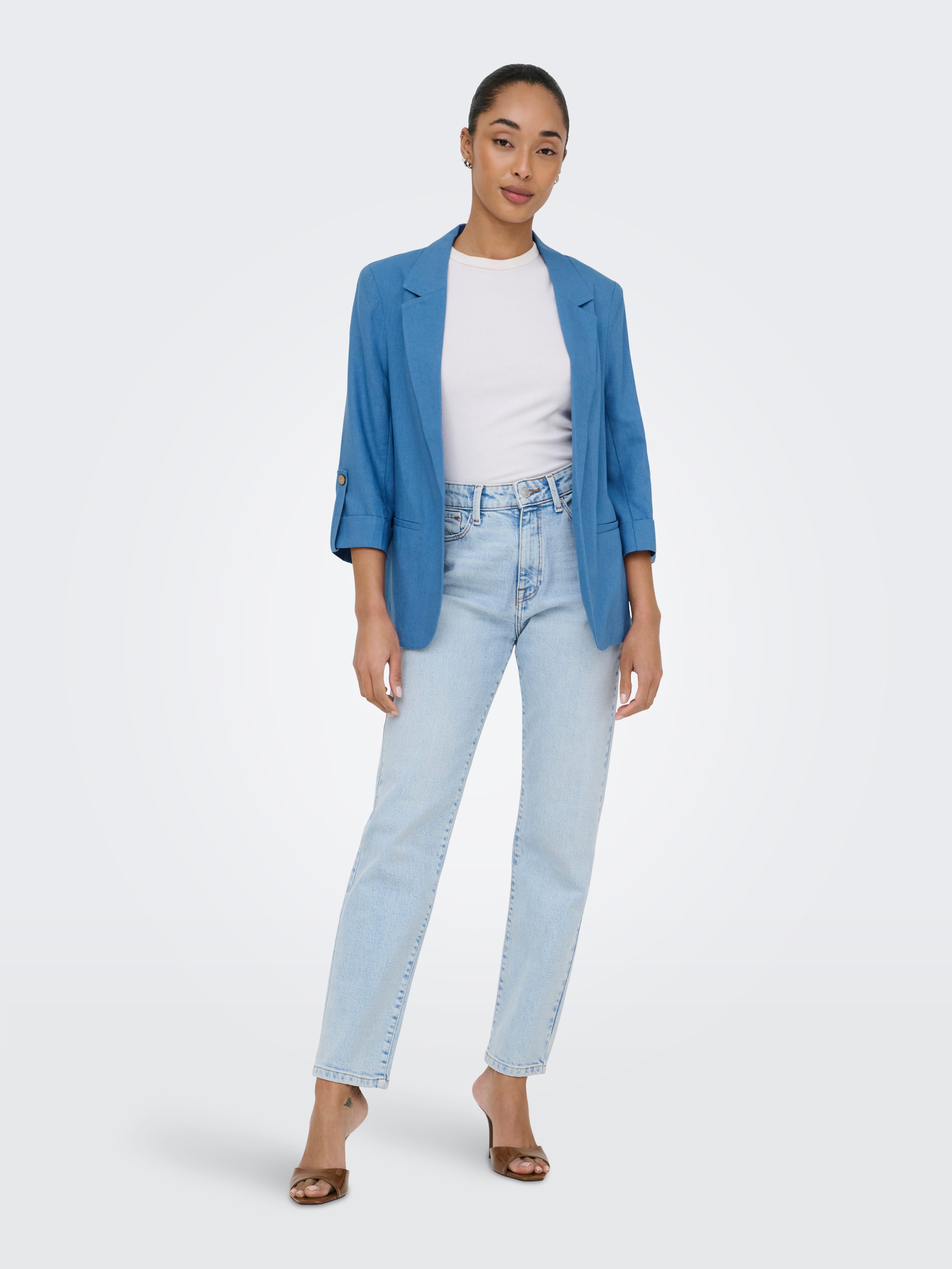 ONLY Kurzblazer ONLGOA 3/4 UNLINE LINEN BL BLAZER CC TLR mit Leinen – Bild 4 von 5
