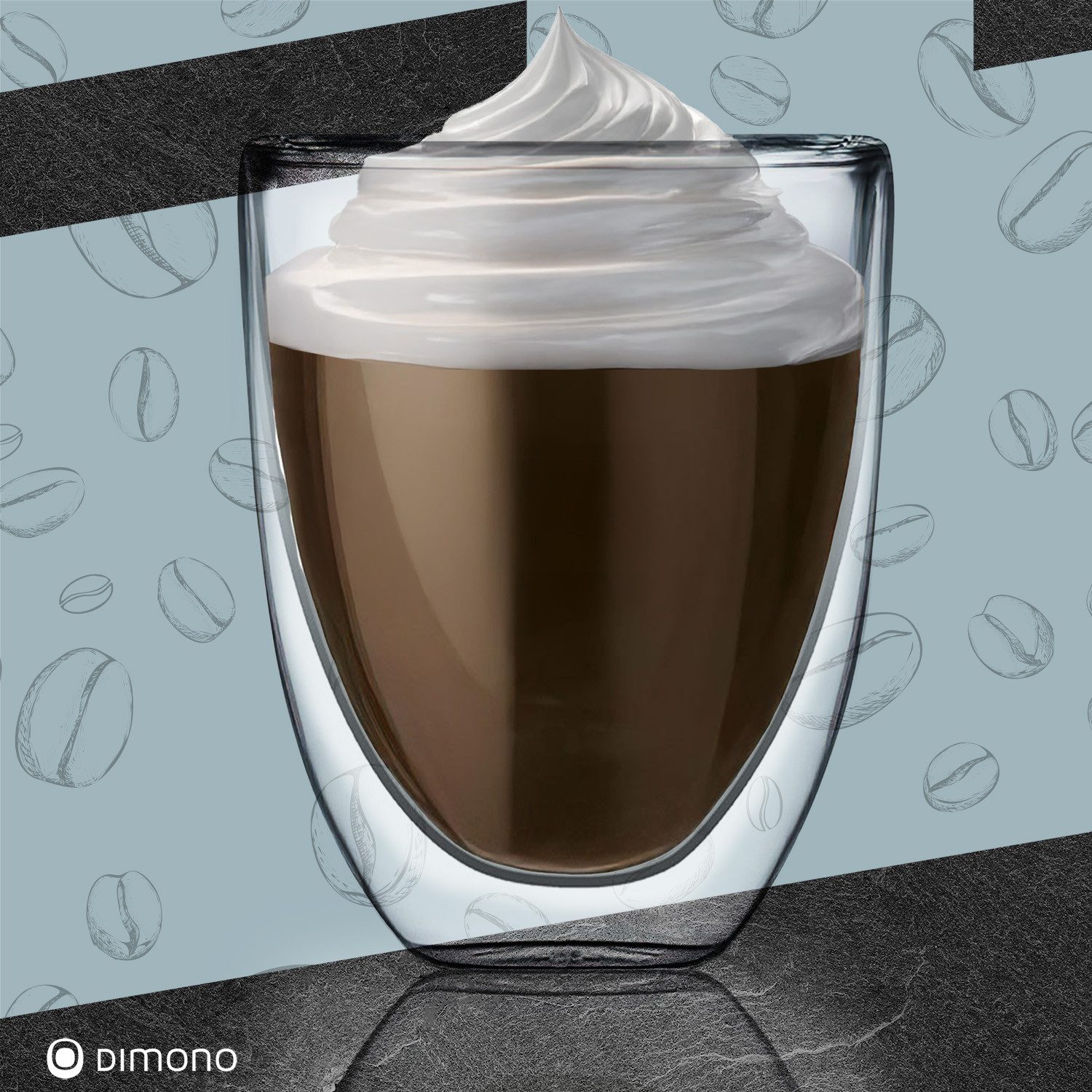Dimono Espressoglas DIMONO Espressoglas Doppelwand 80ml–Thermoeffekt & Schwebeeffekt Glas, 1-tlg., Borosilikatglas, Espressotasse