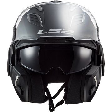 LS2 Motorradhelm LS2 FF900 Valiant II Solid Schwarz Matt Klapphelm mit Sonnenblende