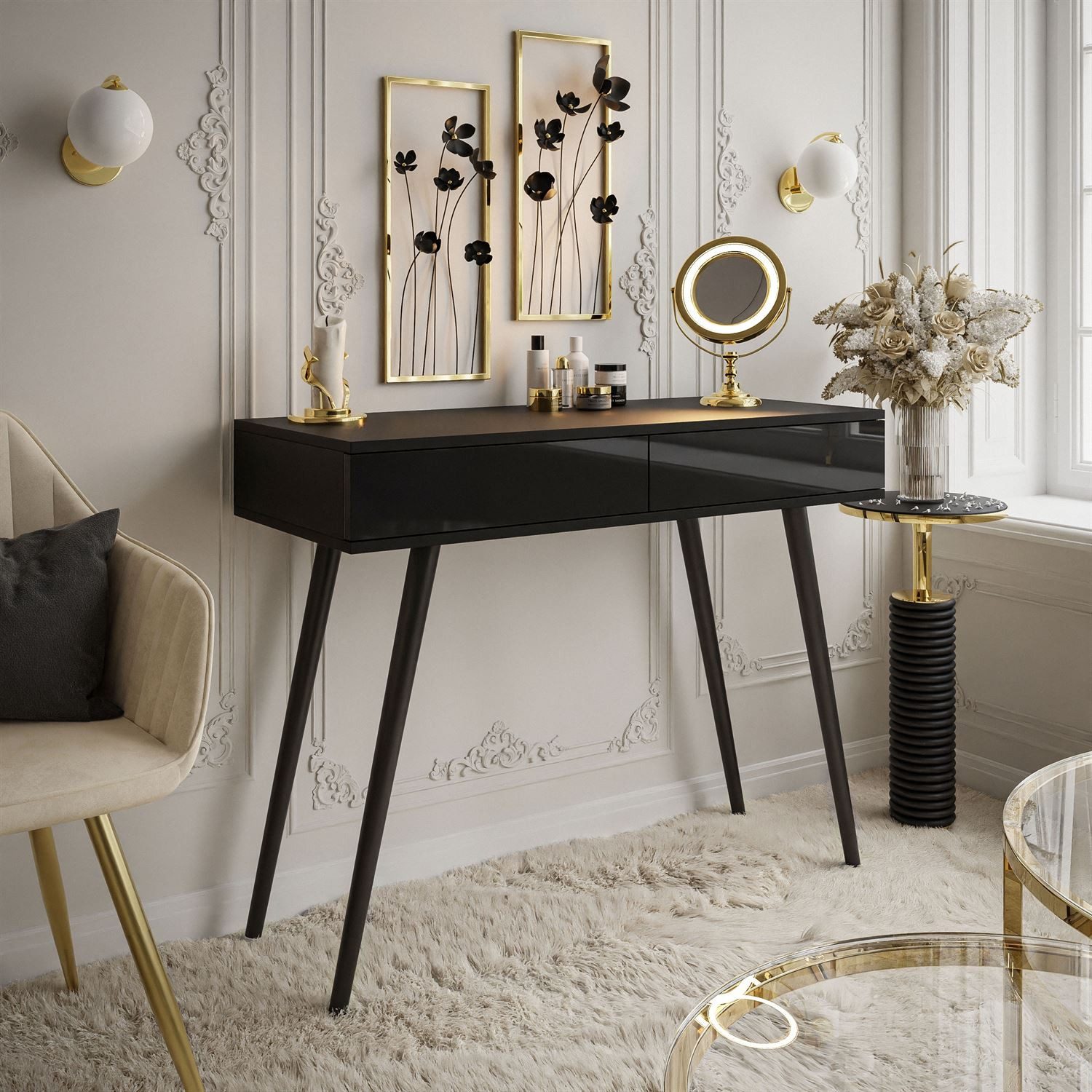Lookway Konsolentisch SIENNA LOFT auf schwarzen günstig online kaufen