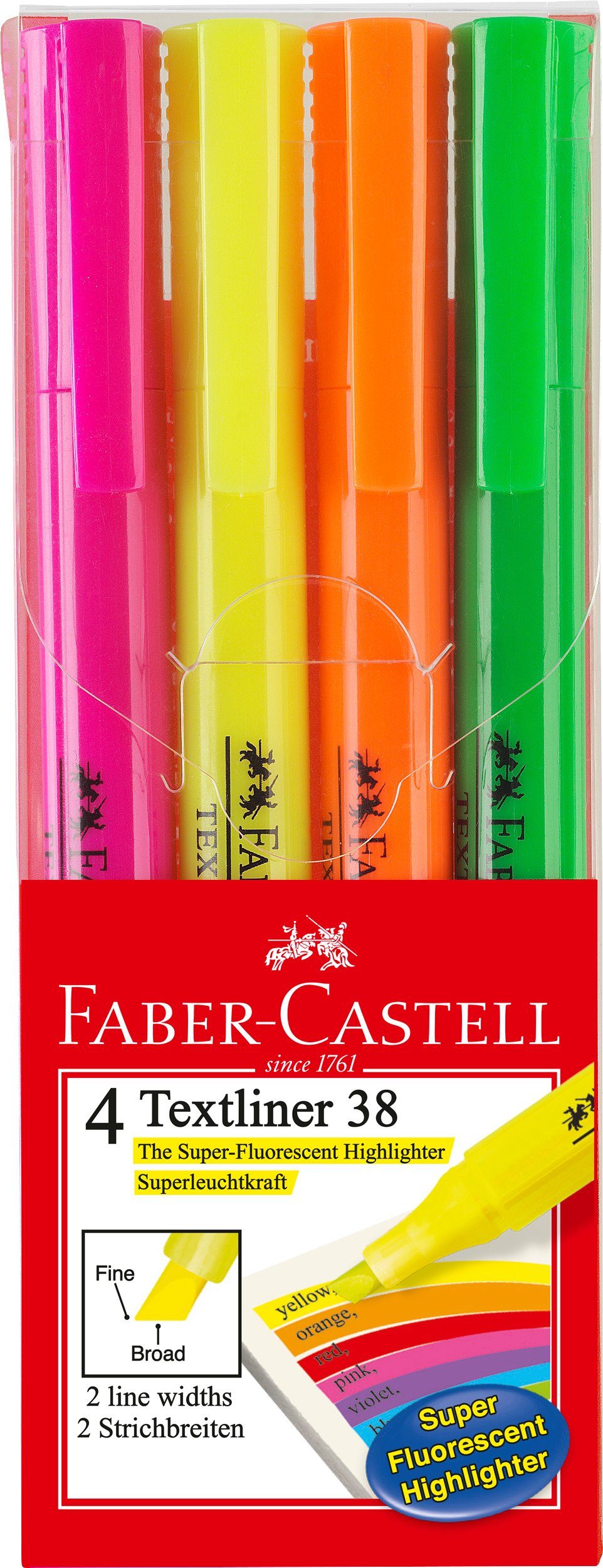 Textmarker 38 Etui Faber-Castell Marker "Textliner" 4er