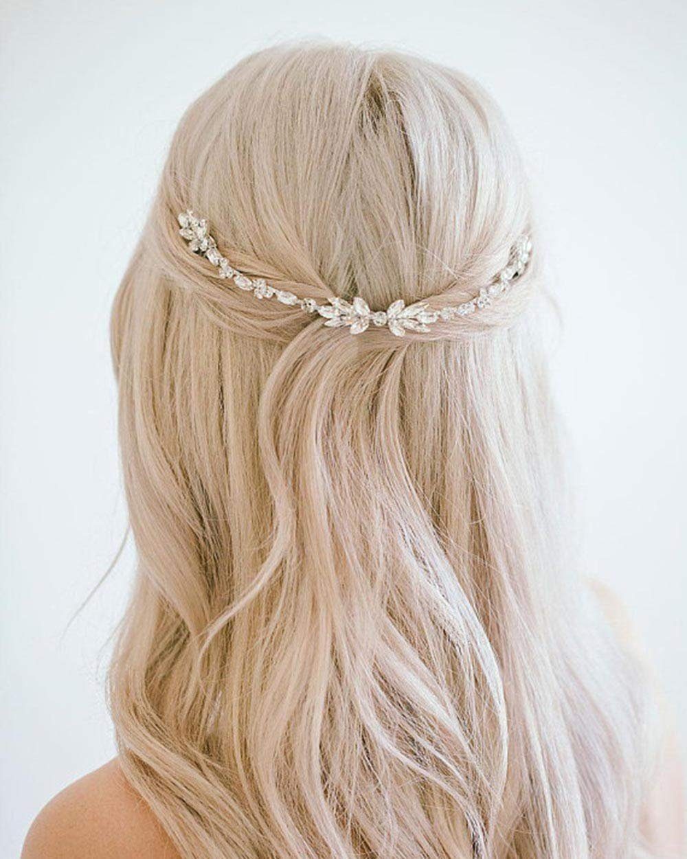 WaKuKa Diadem Haarkamm Haarspange Kopfschmuck (1-tlg) Braut Silber Kristall