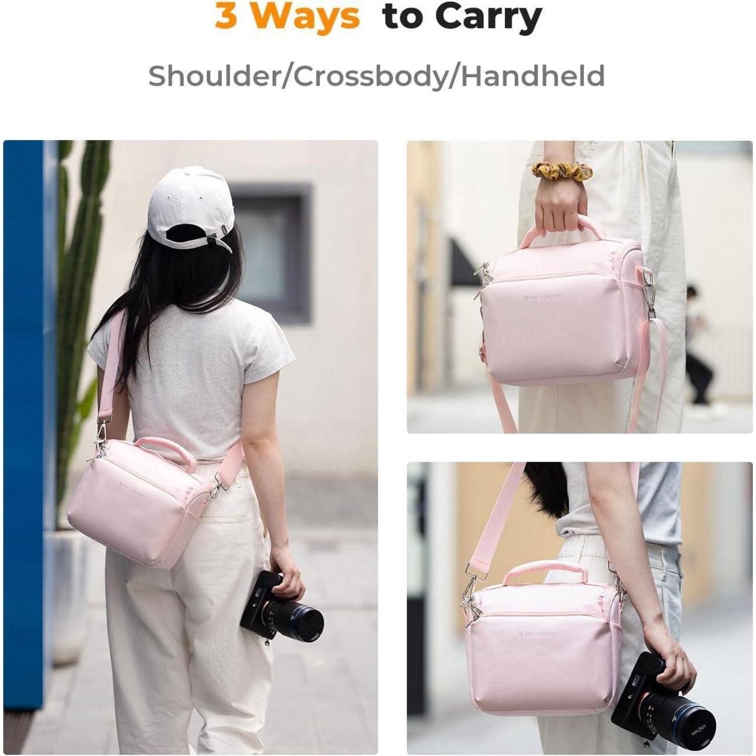 LuxusKollektion Kameratasche Kamera-Rucksack Umhängetasche SLR-Tasche Liner-Tasche Fotografen Pink – Bild 5 von 5