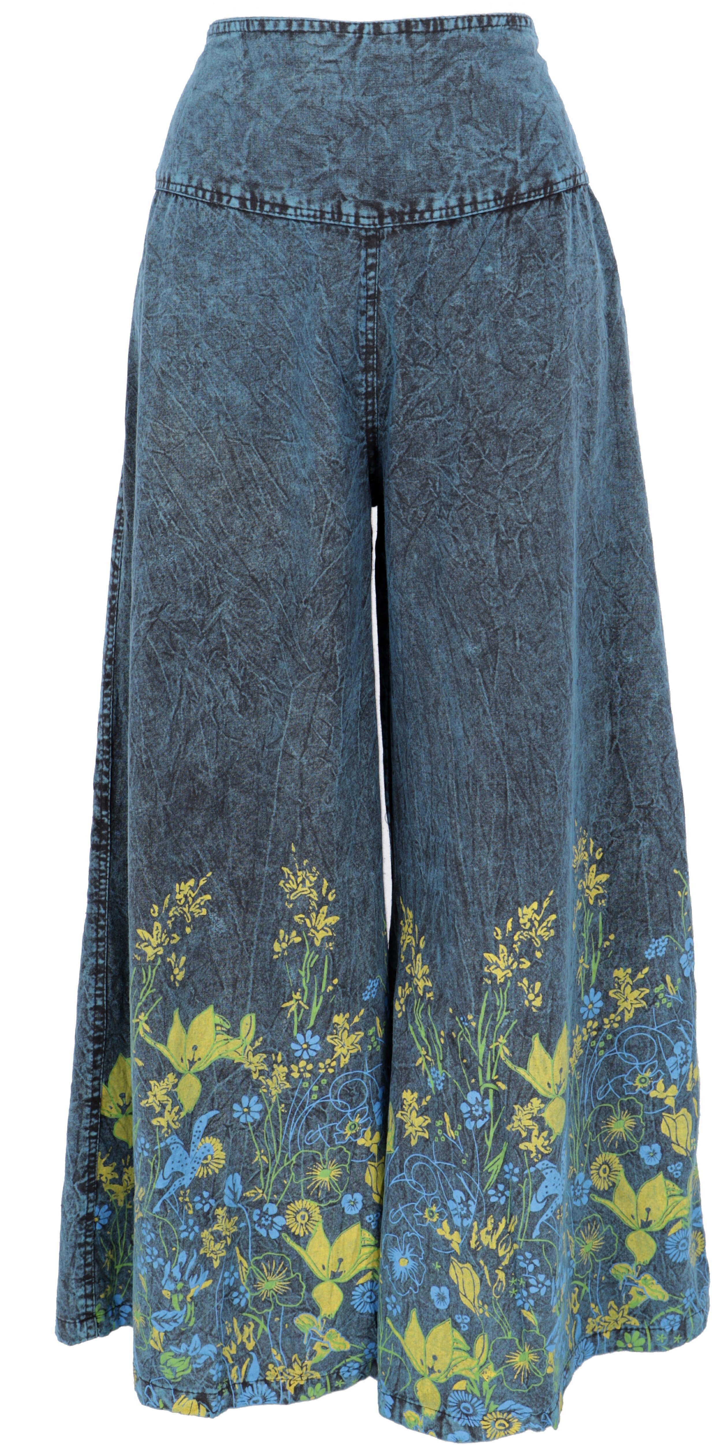 Guru-Shop Relaxhose Palazzohose, Boho Baumwollhose, Hosenrock mit.. alternative Bekleidung