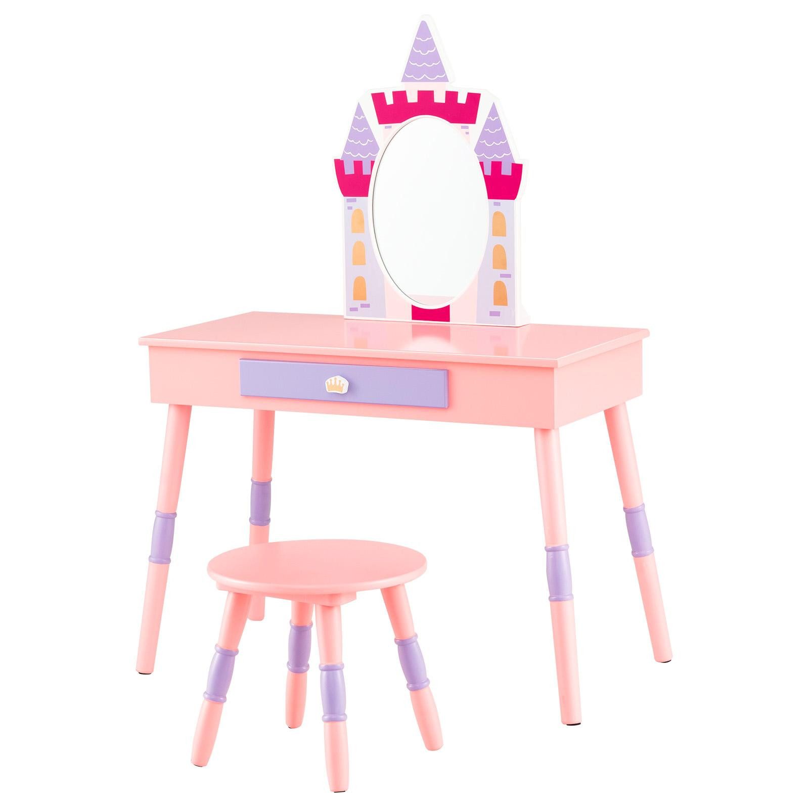 KOMFOTTEU Schminktisch Kinder (Set), mit Spiegel & Hocker günstig online kaufen