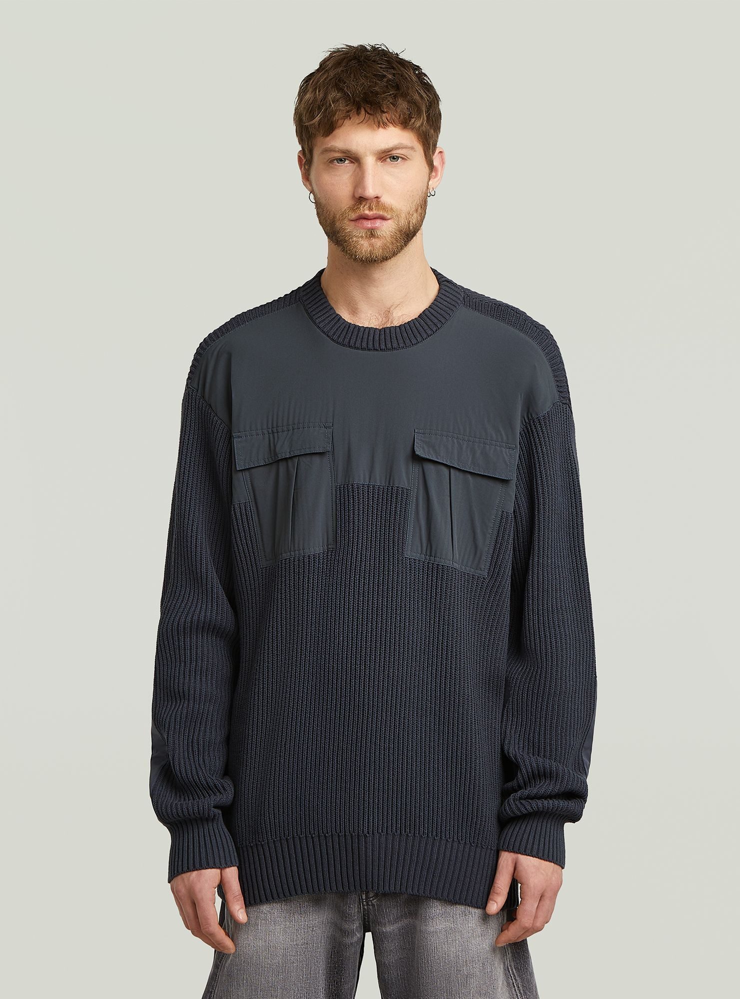 G-STAR Longpullover Woven Mix Knit Pullover