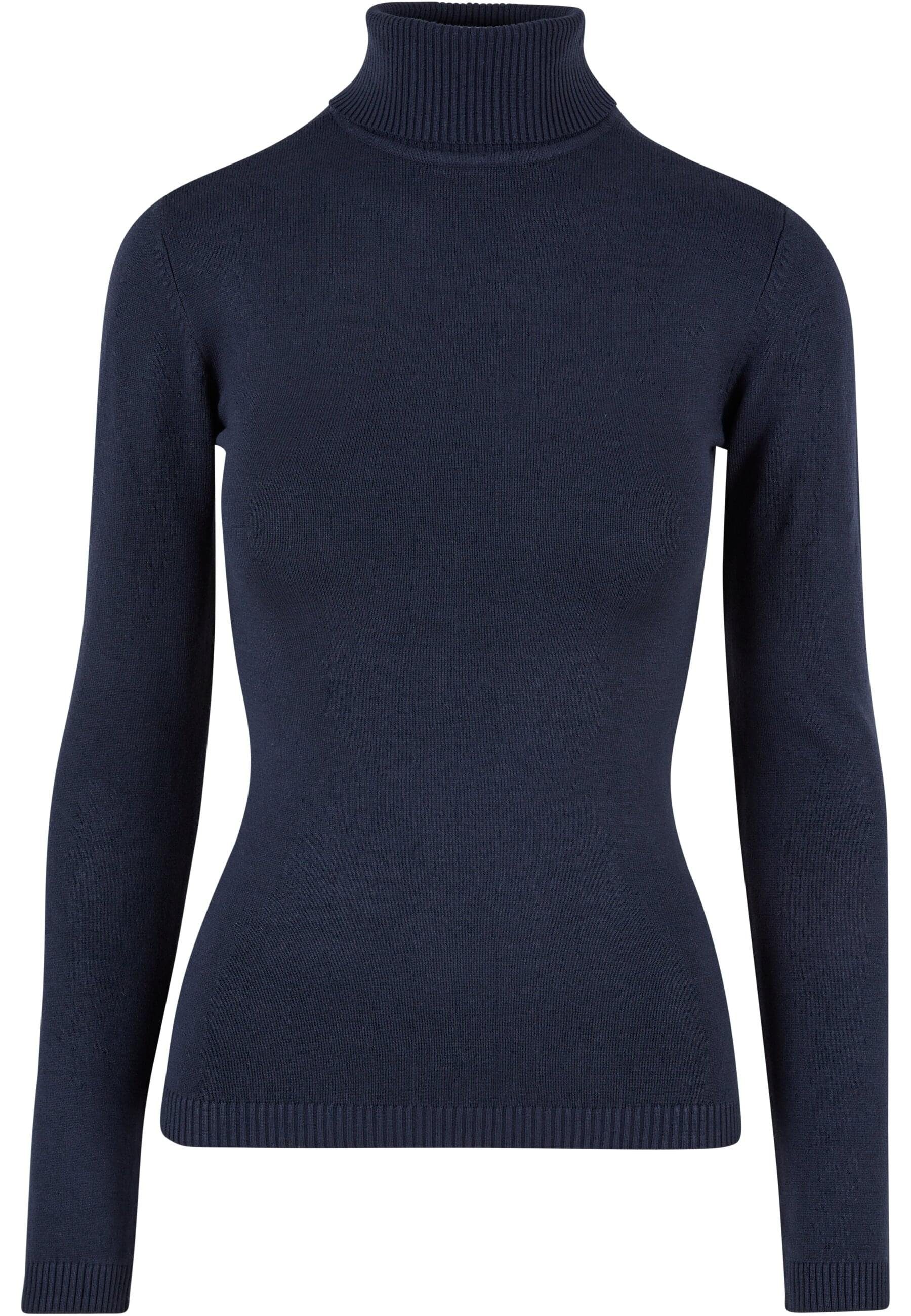 (1-tlg) URBAN Sweater navy Ladies Damen Knitted CLASSICS Turtleneck Strickpullover