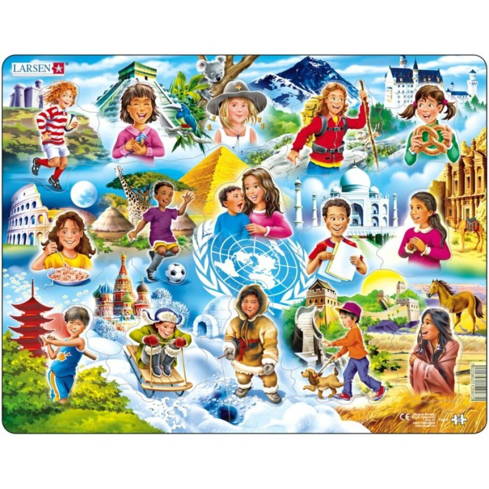 Larsen Puzzle Puzzle Kinder der Welt 15 Teile, Puzzleteile