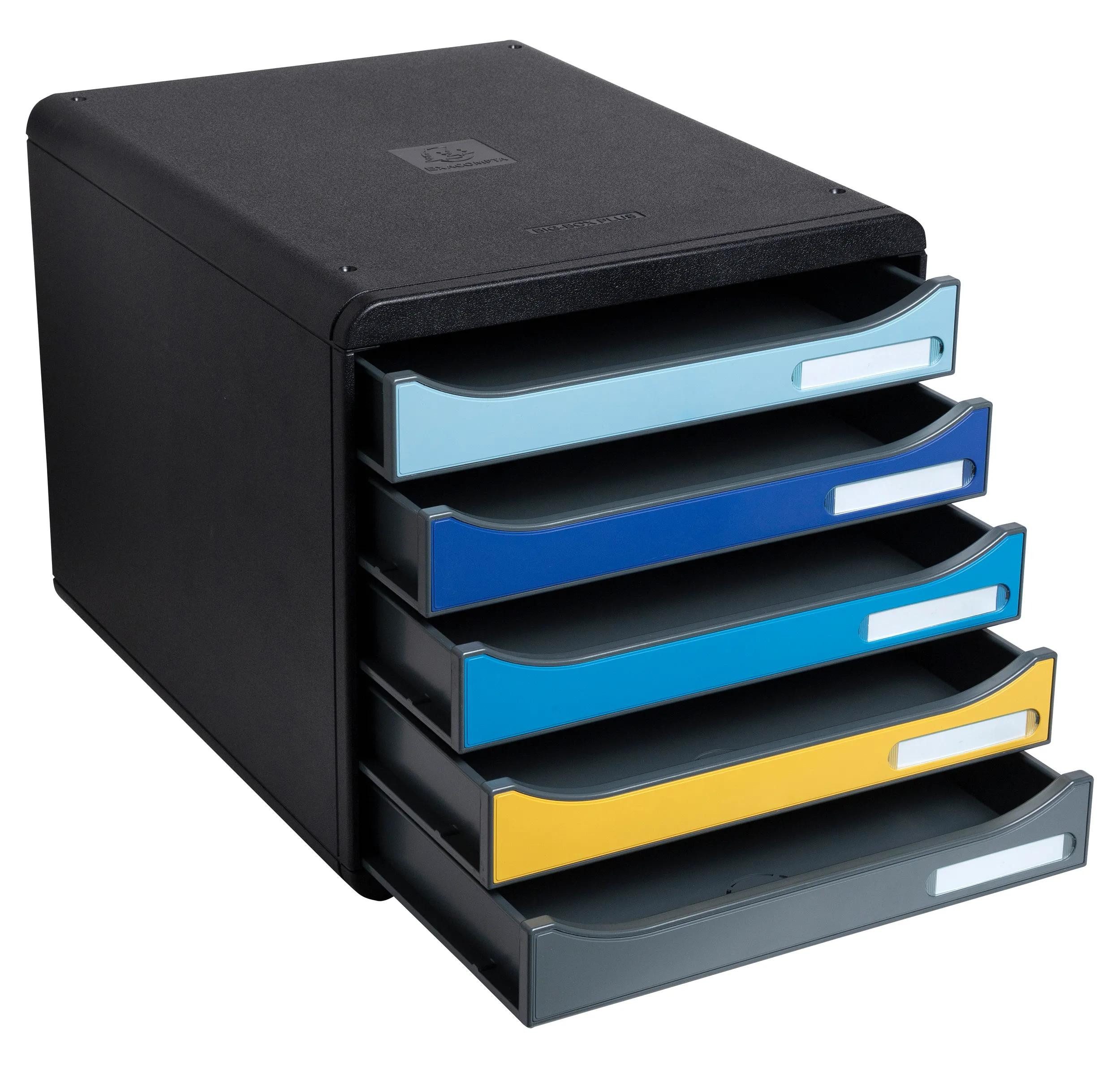 EXACOMPTA Schubladenbox Schubladenbox Big Box Plus 5 offene Schubladen sortiert 3094202D, Boxen stappelbar