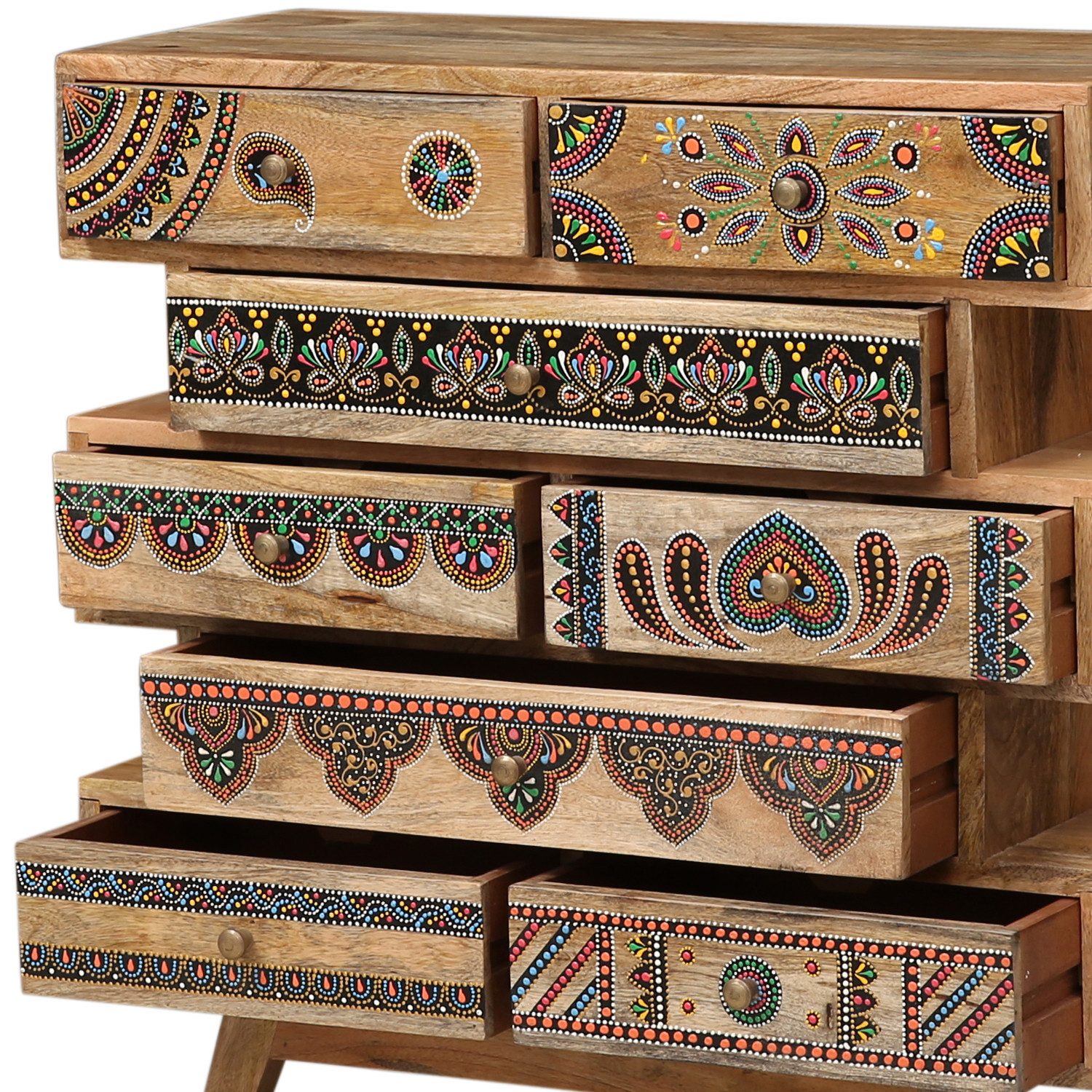 Marrakesch Orient & Mediterran Interior Kommode Orientalische Deko Kommode mit Schublade Schubladenkommode Artha Bunt (1 St), Handarbeit