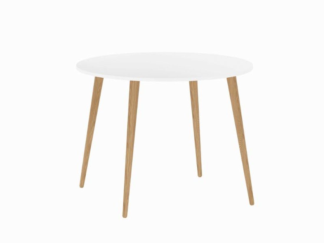 ebuy24 Esstisch »Napoli Esstisch 100 cm Durchmesser weiss/eichen