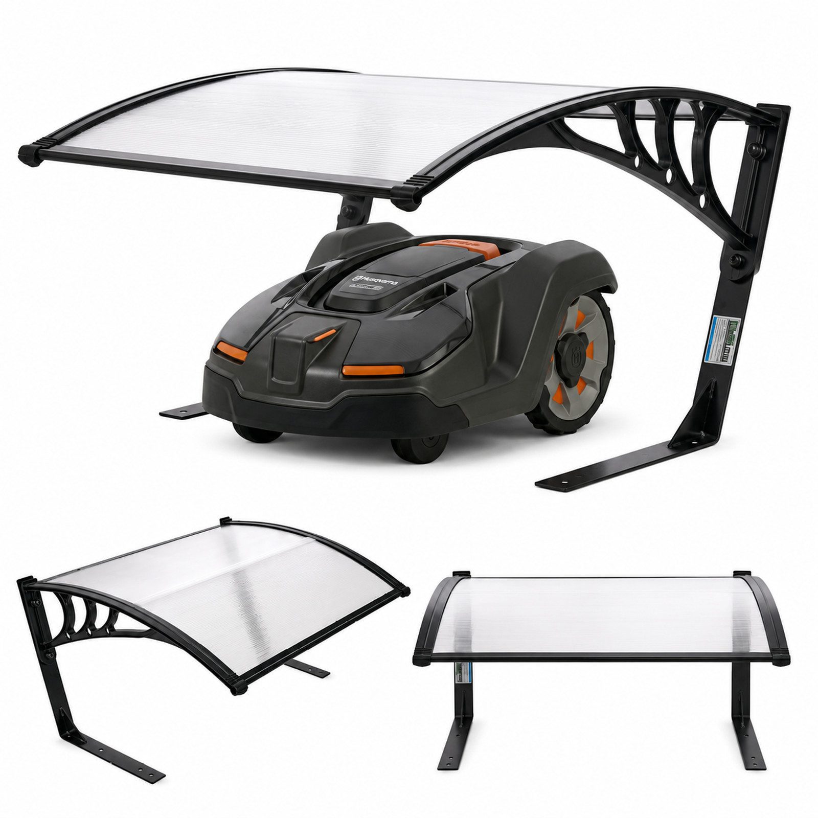 TRUTZHOLM Mähroboter-Garage TRUTZHOLM Mähroboter Garage wetterfest Carport UV-Schutz & Metallfüßen, BxTxH: 102x80x48 cm, für meisten gängigen Mähroboter und Ladestationen, (1-St., inkl. Montagematerial und Bodenanker), UV-Schutz, wetterfest, einfache Mont