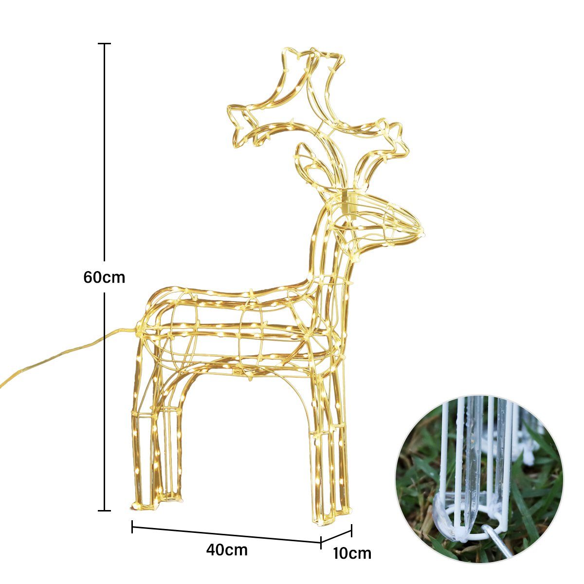 Salcar LED-Lichterkette LED Gartenleuchte 60cm Rentier Weihnachtsdeko Außen günstig online kaufen