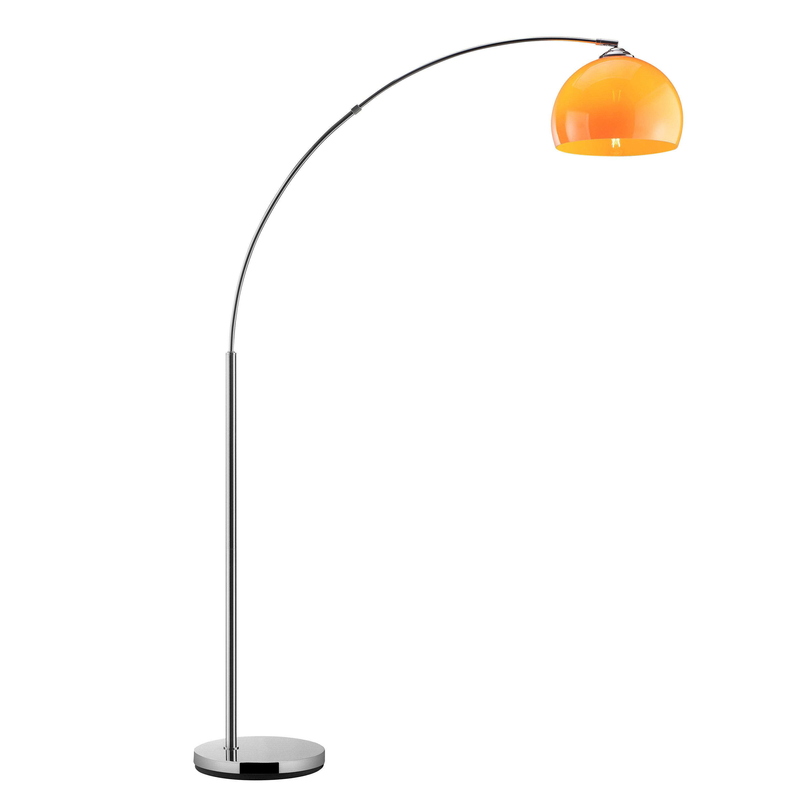 Brilliant Bogenlampe Vessa - Bogenstehleuchte, ohne Leuchtmittel, Stehlampe Wohnzimmer, H 166 cm, B 122 cm, E27-Fassung, Bogenleuchte