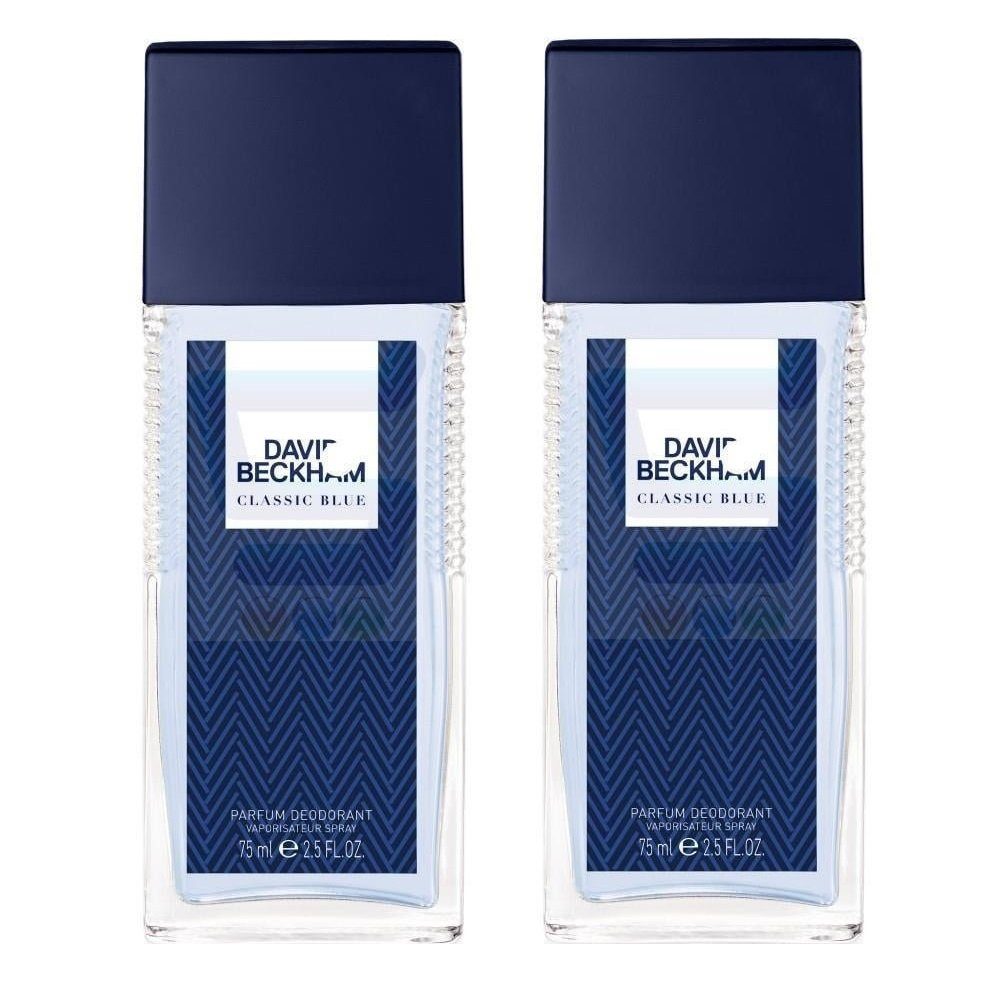 DAVID BECKHAM Duft-Set Classic Blue Parfum Spray Deodorant Männer 75ml -, 2-tlg., Herrenduft Duftspray Männerduft Duft Geschenk frischer Duft Parfüm