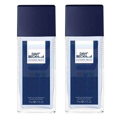 DAVID BECKHAM Duft-Set Classic Blue Parfum Spray Deodorant Männer 75ml -, 2-tlg., Чоловікамduft Duftspray Männerduft Duft Geschenk frischer Duft Parfüm