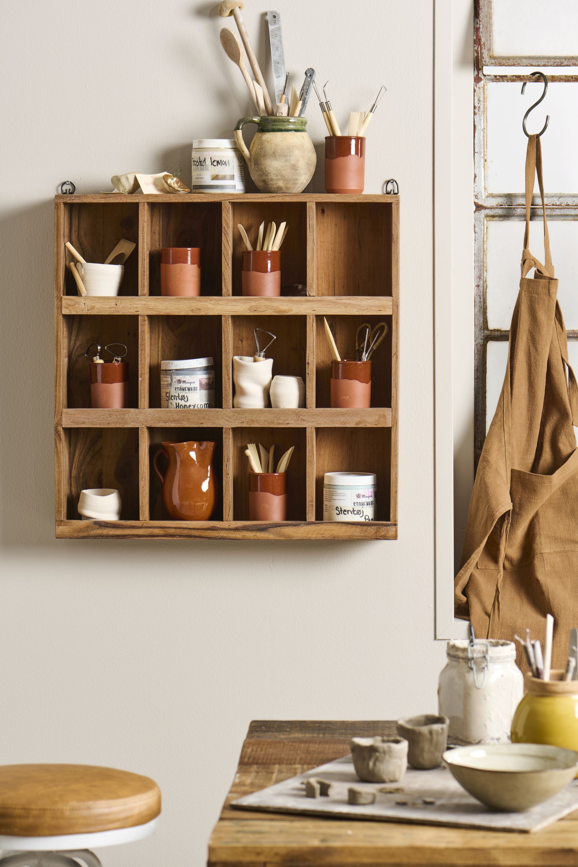 Ib Laursen Wandregal Ib Laursen - Wandregal Regal 12 Fächer Unika Holz Braun 12