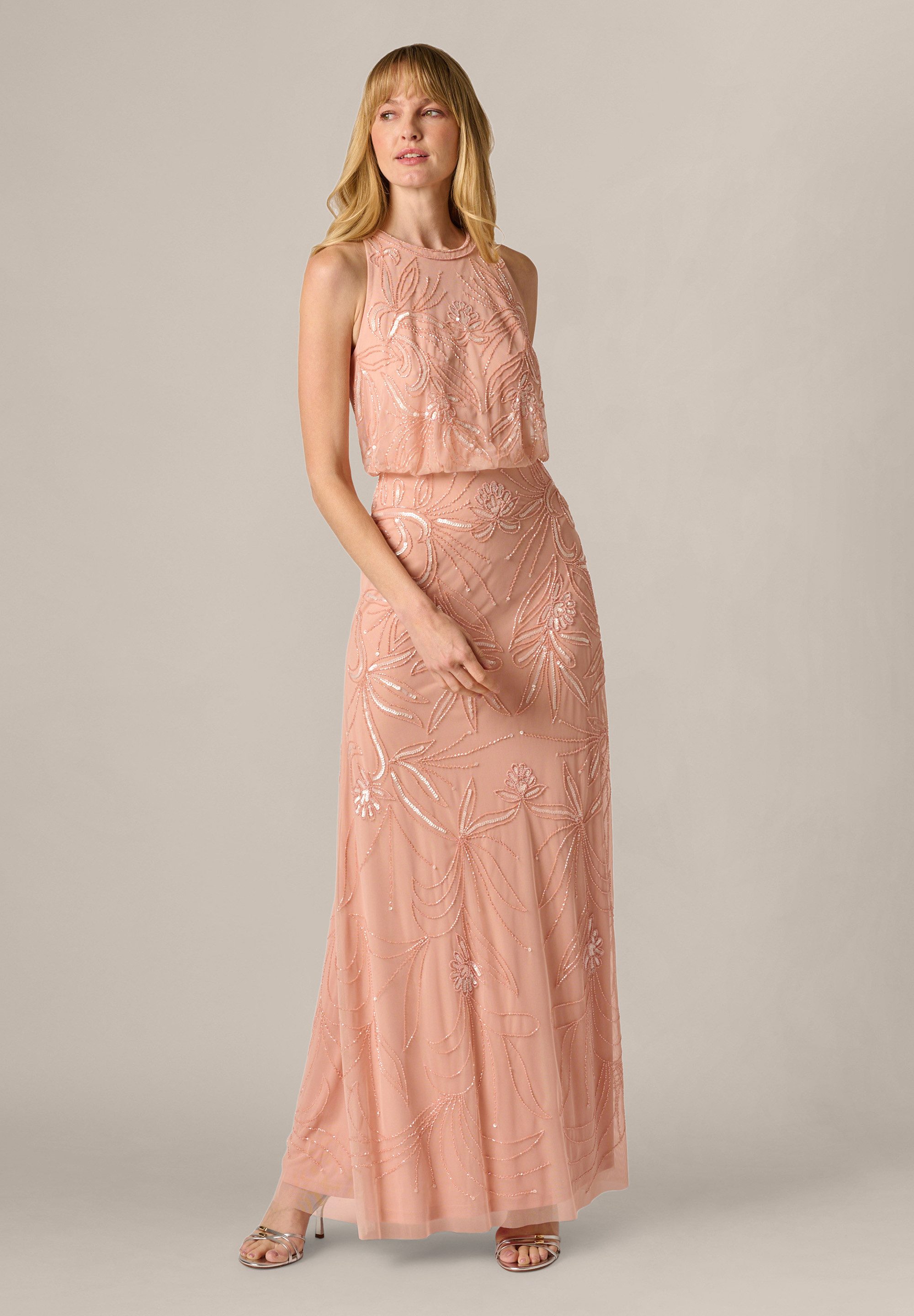 Adrianna Papell Abendkleid Bead Blouson Long Dress Klassisches, halternecki günstig online kaufen