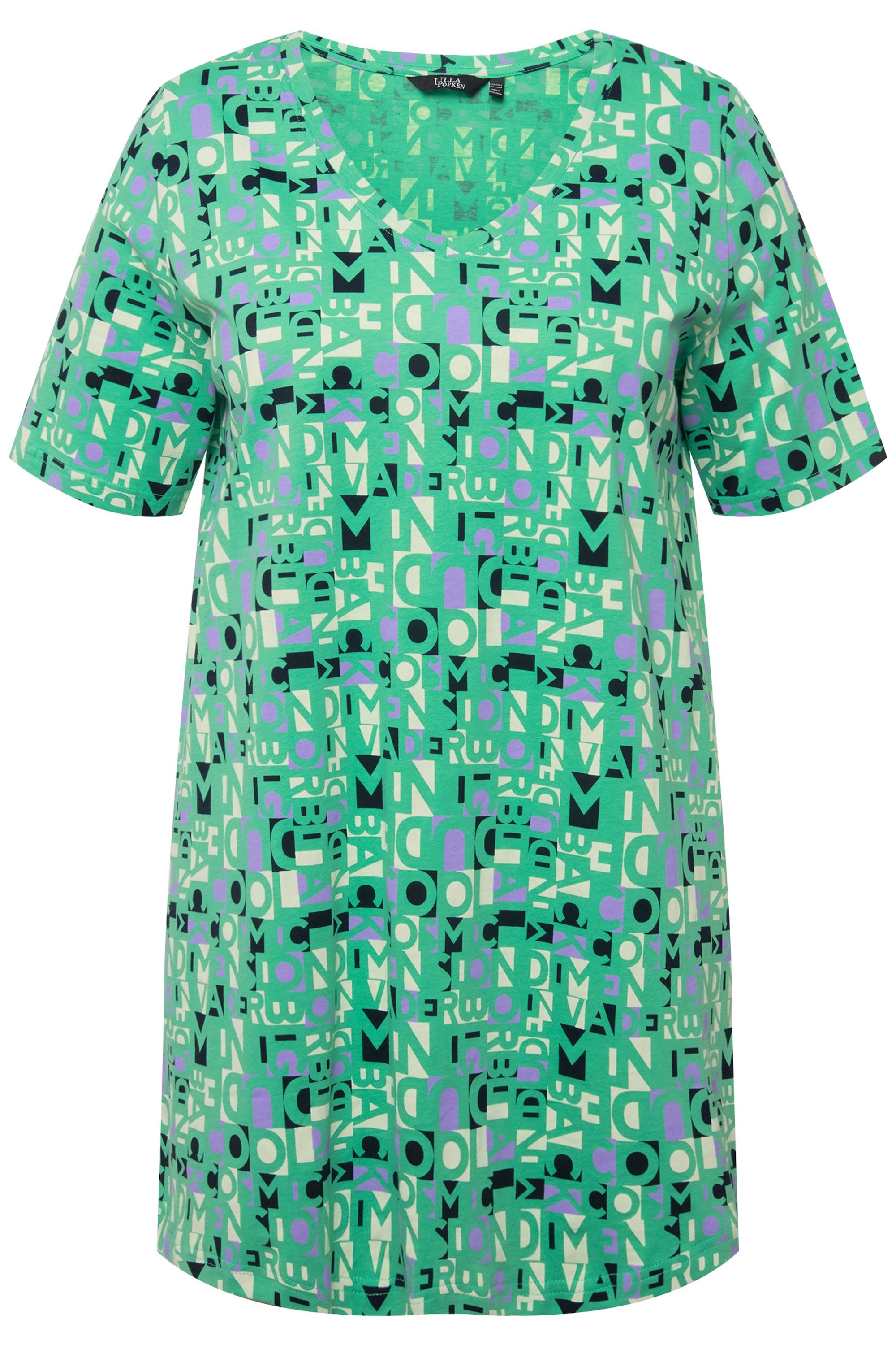 Ulla Popken T-Shirt T-Shirt Buchstaben A-Linie günstig online kaufen
