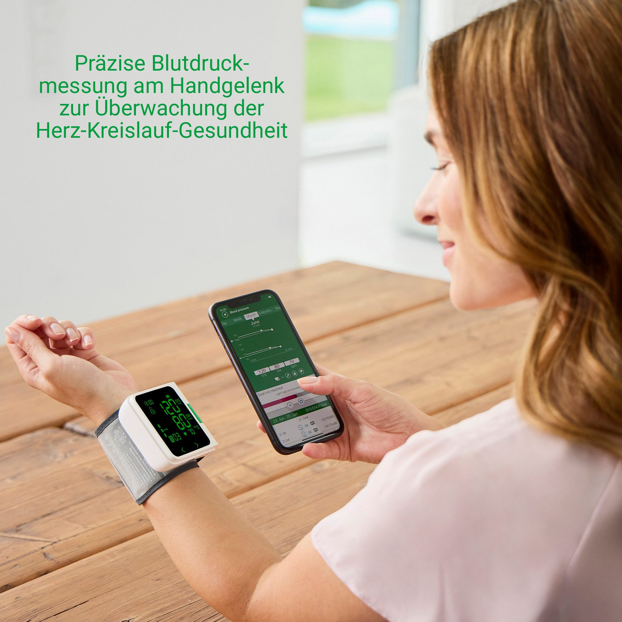 medisana Handgelenk-Blutdruckmessgerät BW 360, zert. Medizinprodukt, Farbskala, je 199 Speicherungen für 2 Benutzer