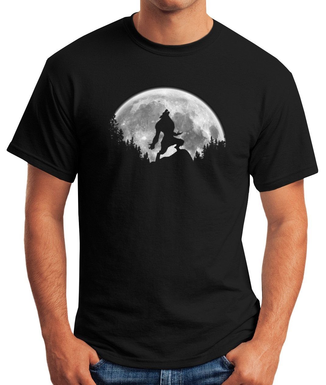 MoonWorks Print-Shirt Herren T-Shirt Werwolf Wolf günstig online kaufen