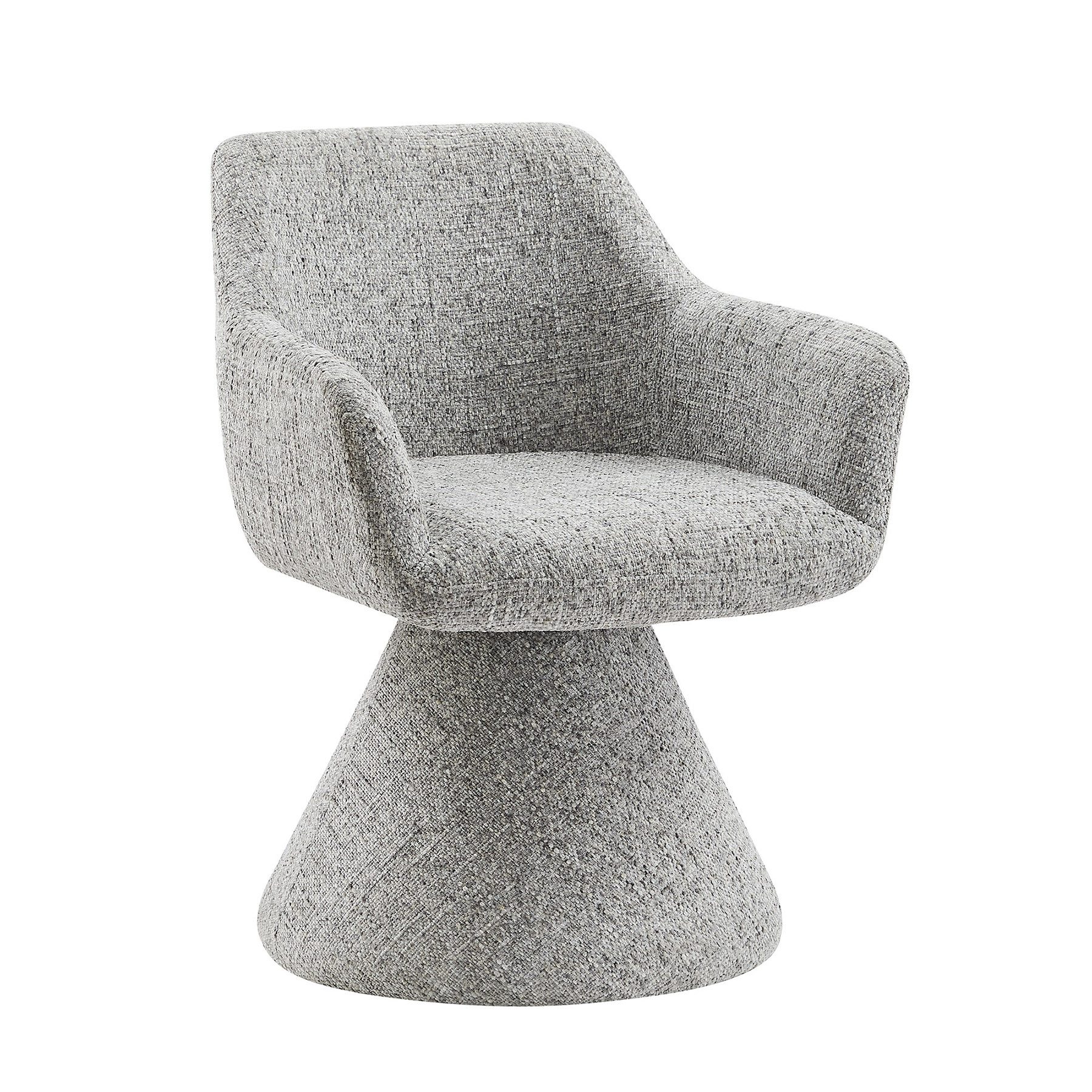 riess-ambiente Polsterstuhl AMBIENTO grau - Chenille, 180° drehbar, Auto-Return Funktion, Kegelfuß (Einzelartikel, 1 St), Drehstuhl -ideal f. Küche, Esszimmer, Wohnzimmer, Arbeitszimmer & Büro