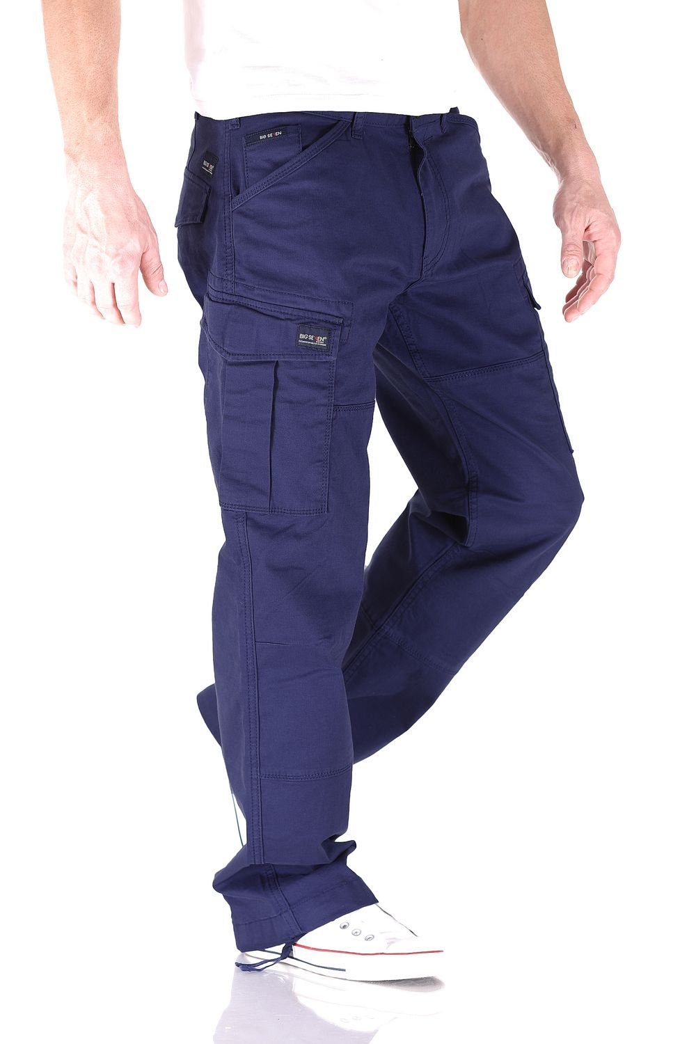 Jeans Seven Hose Seven (Navy Big Blue) Brian Fit Herren Cargojeans Big Blau Comfort Hose Cargo